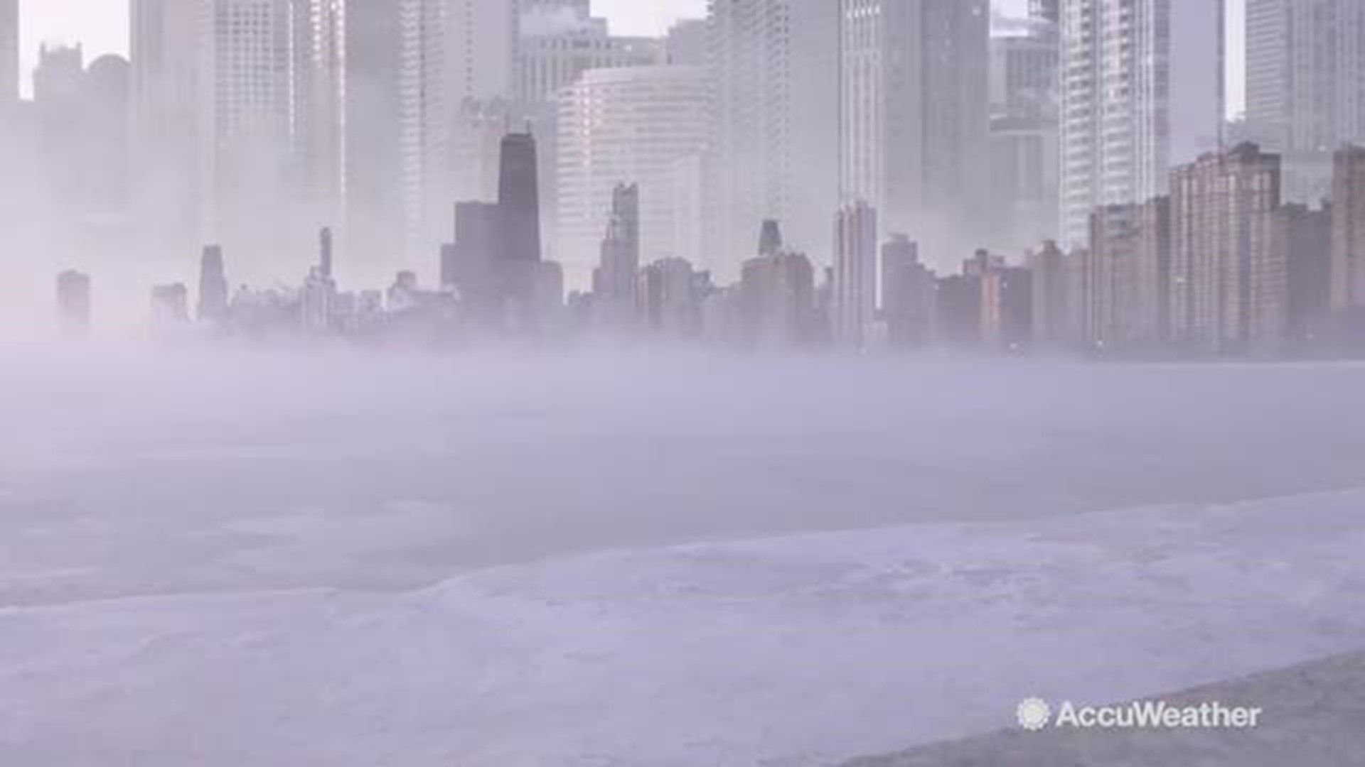 As a polar vortex sent temperatures plunging well below zero on January 30, steam could be seen rising off Lake Michigan in Chicago, Illinois.