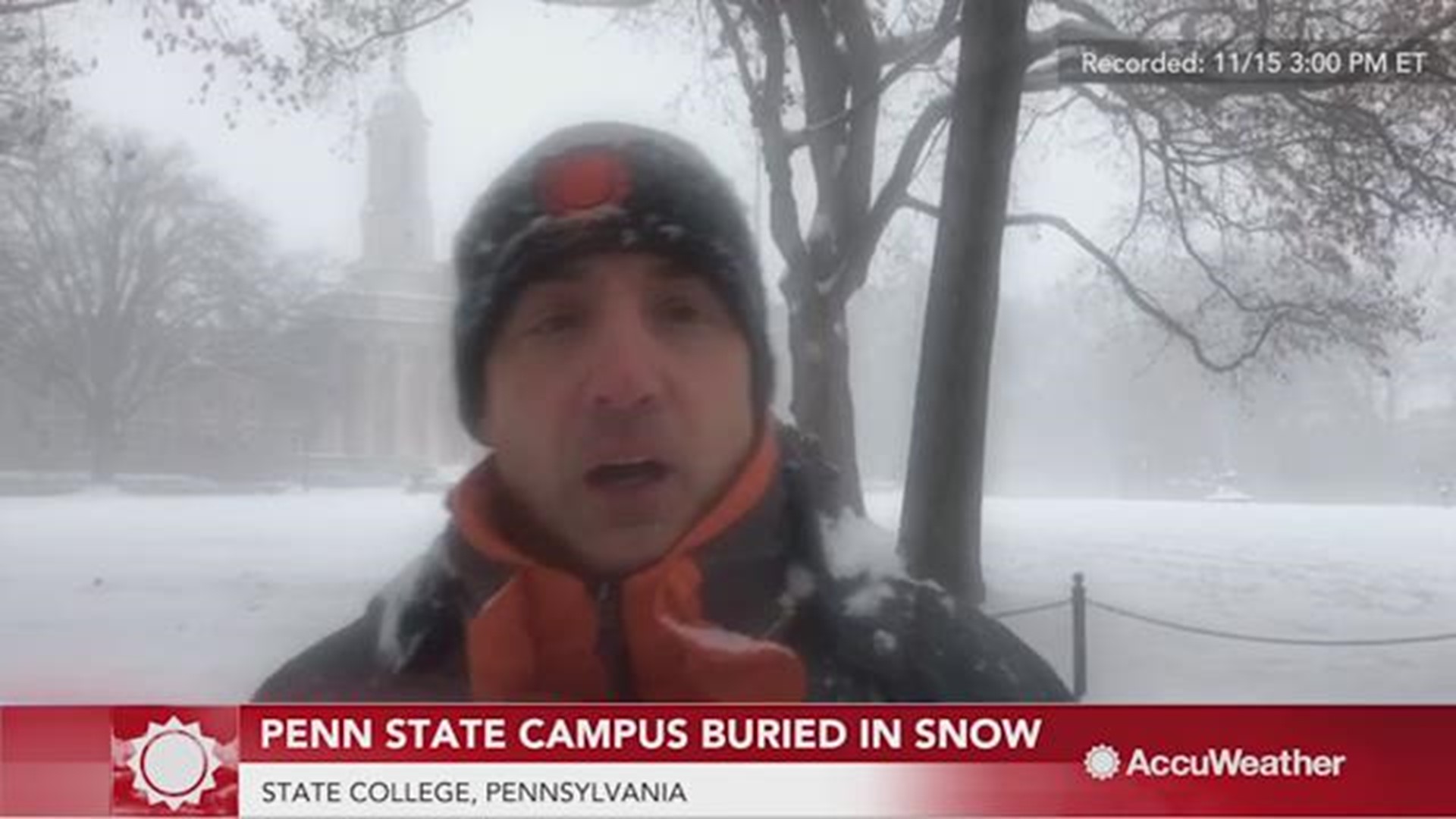 AccuWeather chief meteorologist Bernie Rayno is in State College, PA where heavy snowfall has buried roads and streets in midst of winter storm.
