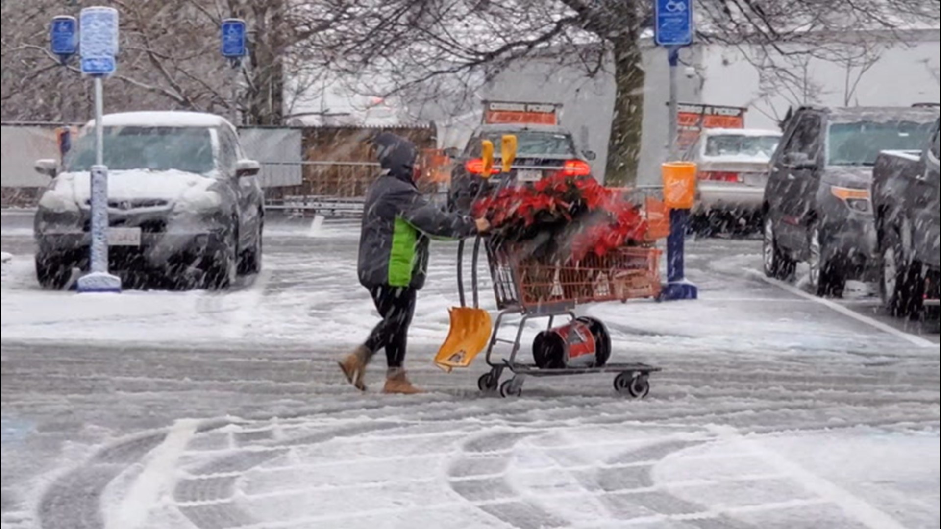 As snow fell on Boston, Massachusetts, people stopped by their local hardware stores on Dec. 5, to grab shovels, salt and other supplies that would help clear the snow.