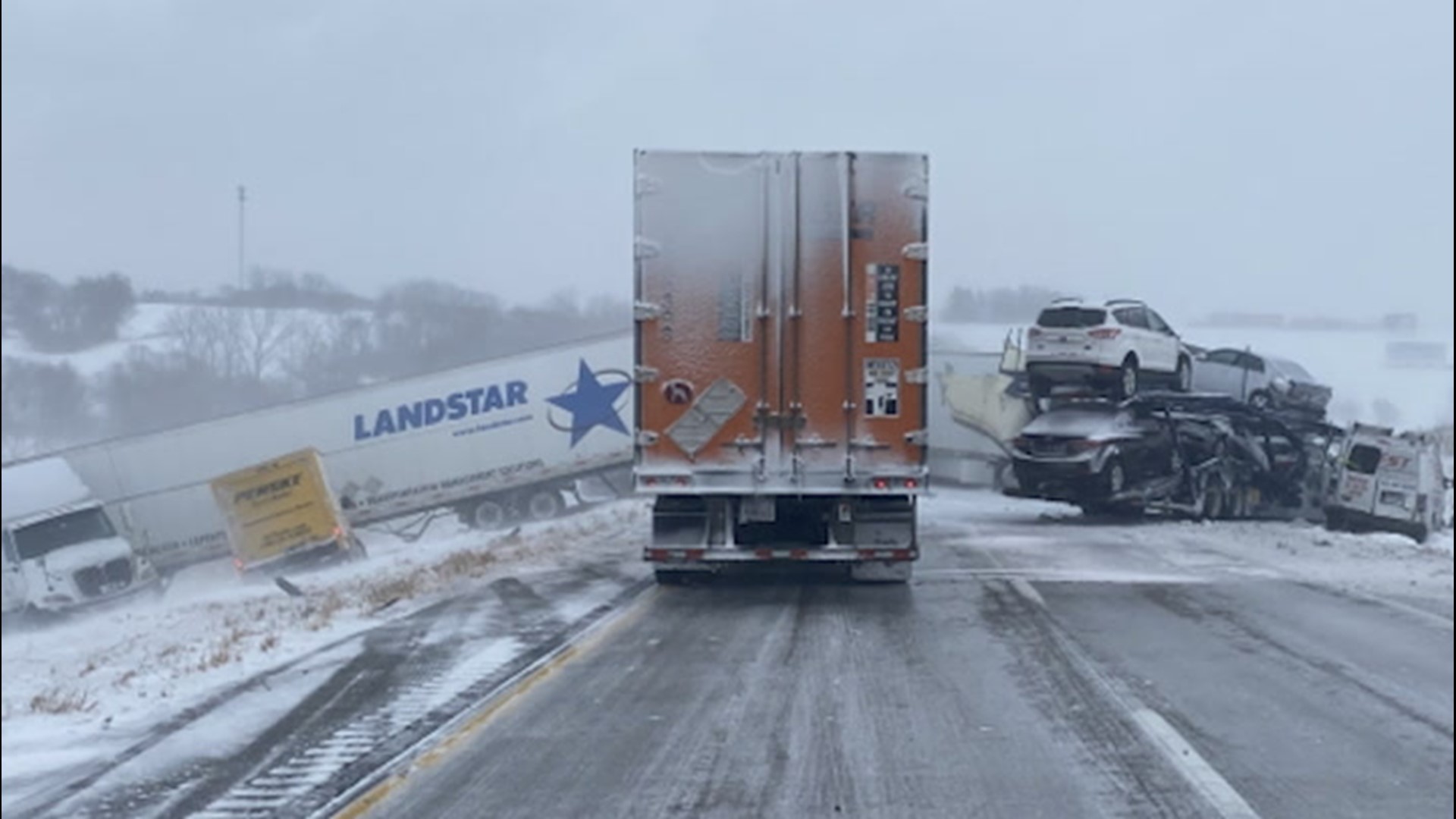 A major multi-vehicle crash shut down a portion of I-80 in Jasper County, Iowa, on Feb. 4.