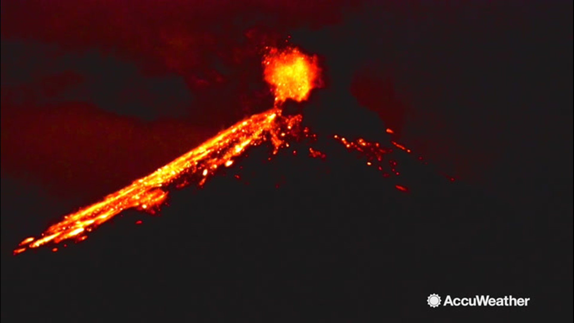 Ecuador's Reventador volcano erupted into the night sky on Dec. 22, spewing lava and debris into the sky.