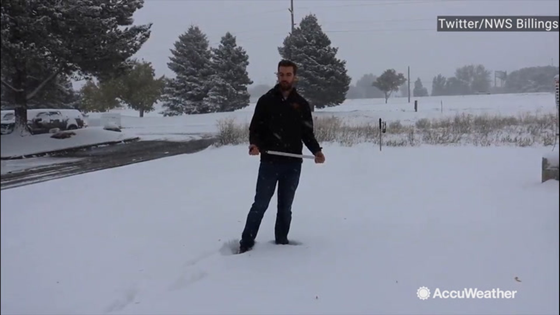 A meteorologist from the National Weather Service in Billings, Montana, posted to social media about how they measure snowfall amounts on Oct. 9.