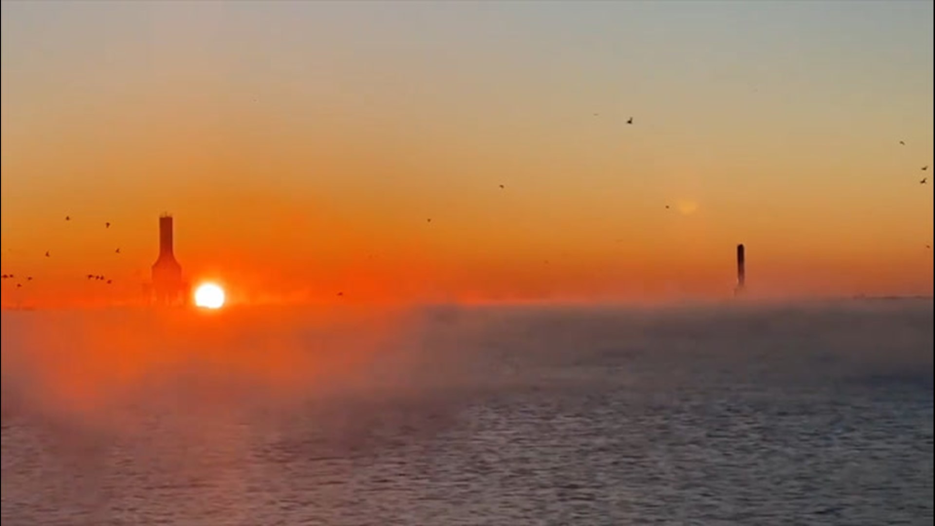 Saturday morning in Port Washington was brutally cold, but those who were awake were greeted by a beautiful sunrise.