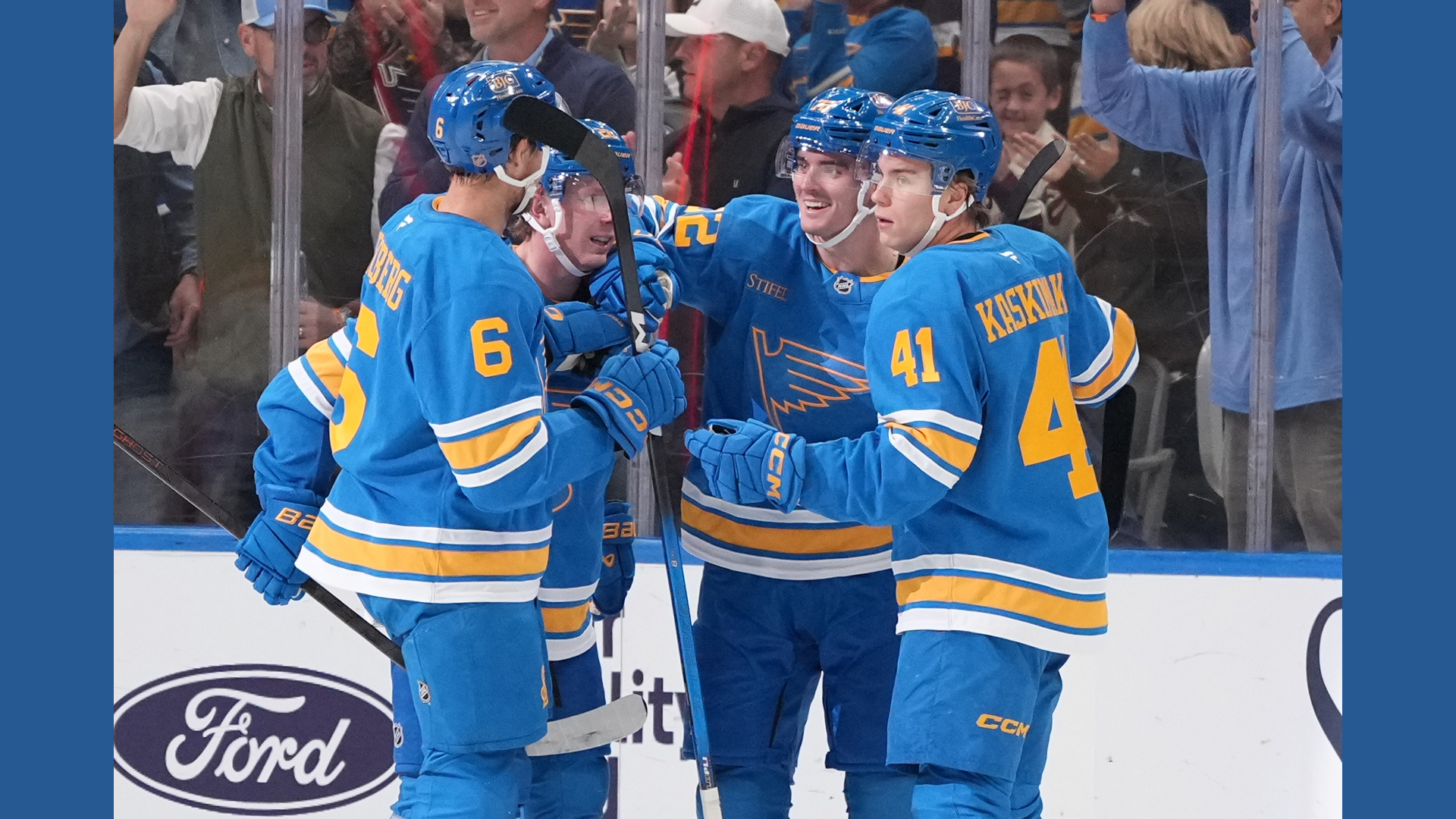 Barron's 4-point night powers Blues past Golden Knights, 6-2 | kare11.com