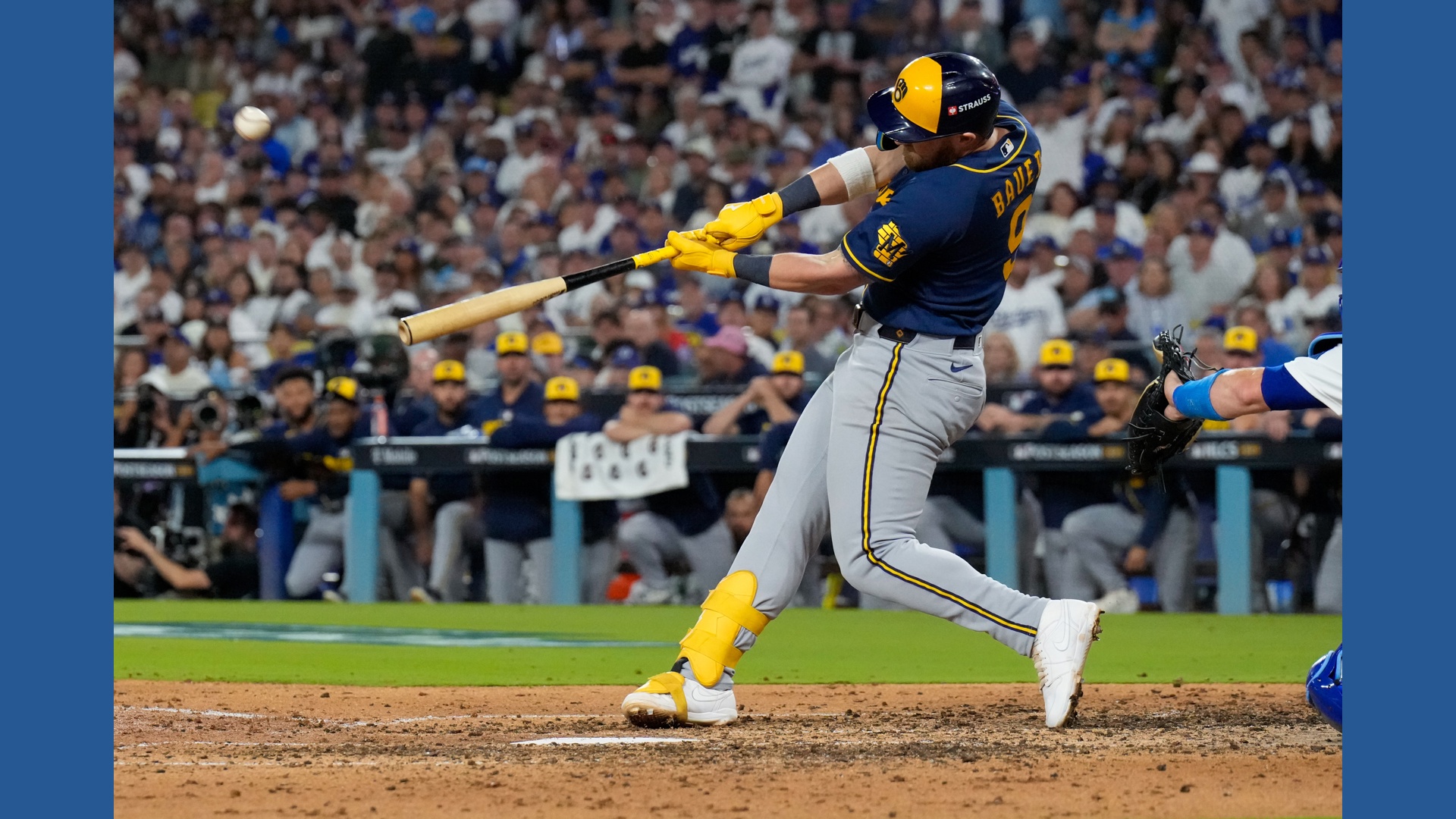 Brewers stun Dodgers with back-to-back homers in 7th inning and take 3-0 lead in NLCS with 6-2 win