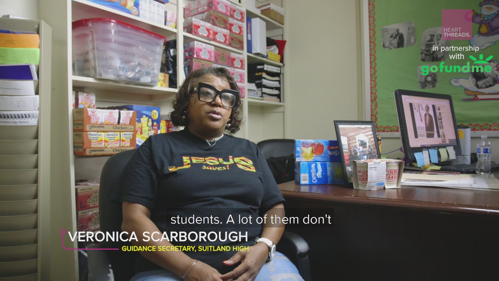 Veronica Scarborough has been collecting food for needy students for five years.