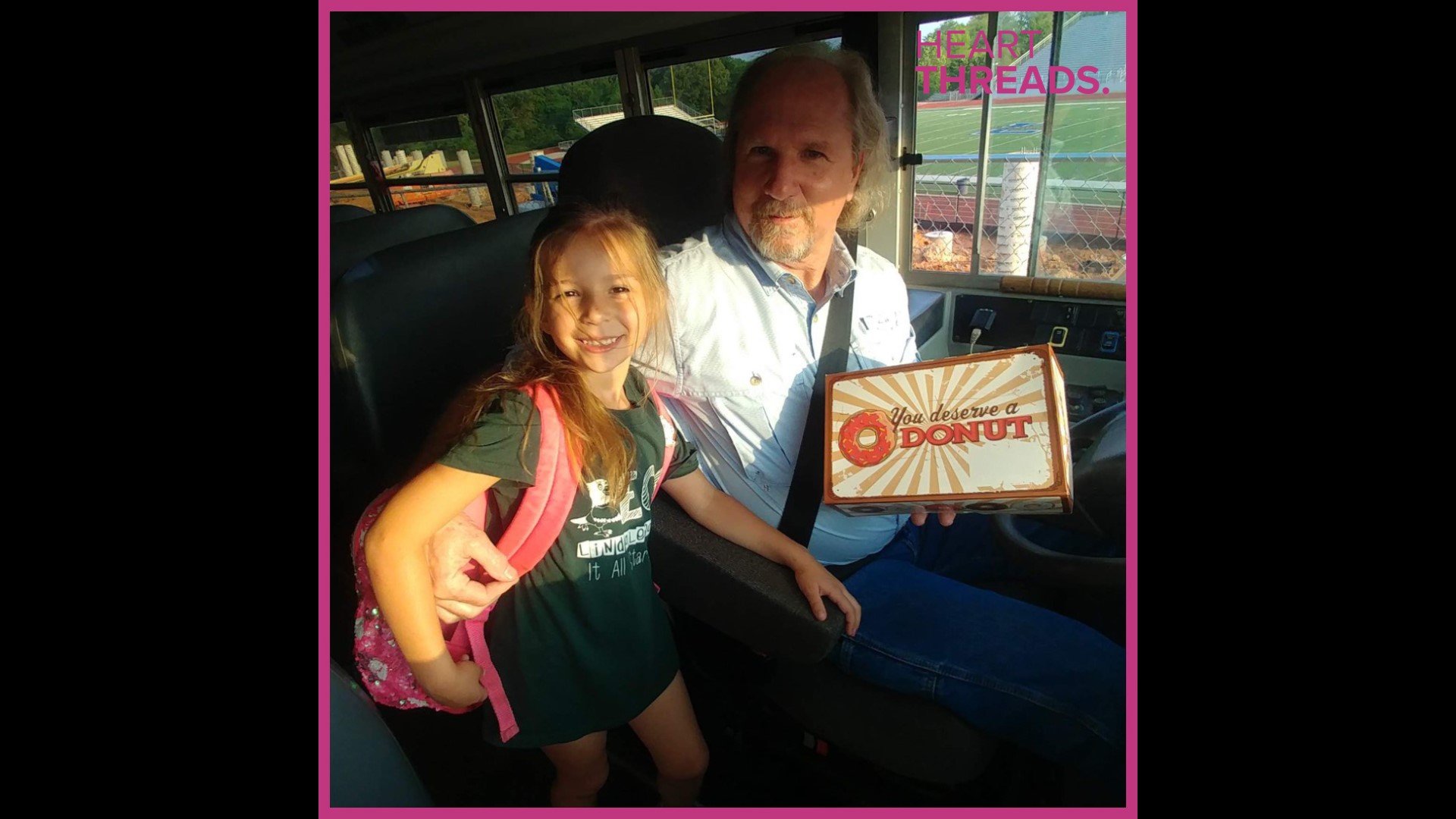 Kindergartener Kadence was preparing for a spelling test when she got some help from Mr. D the school bus driver.