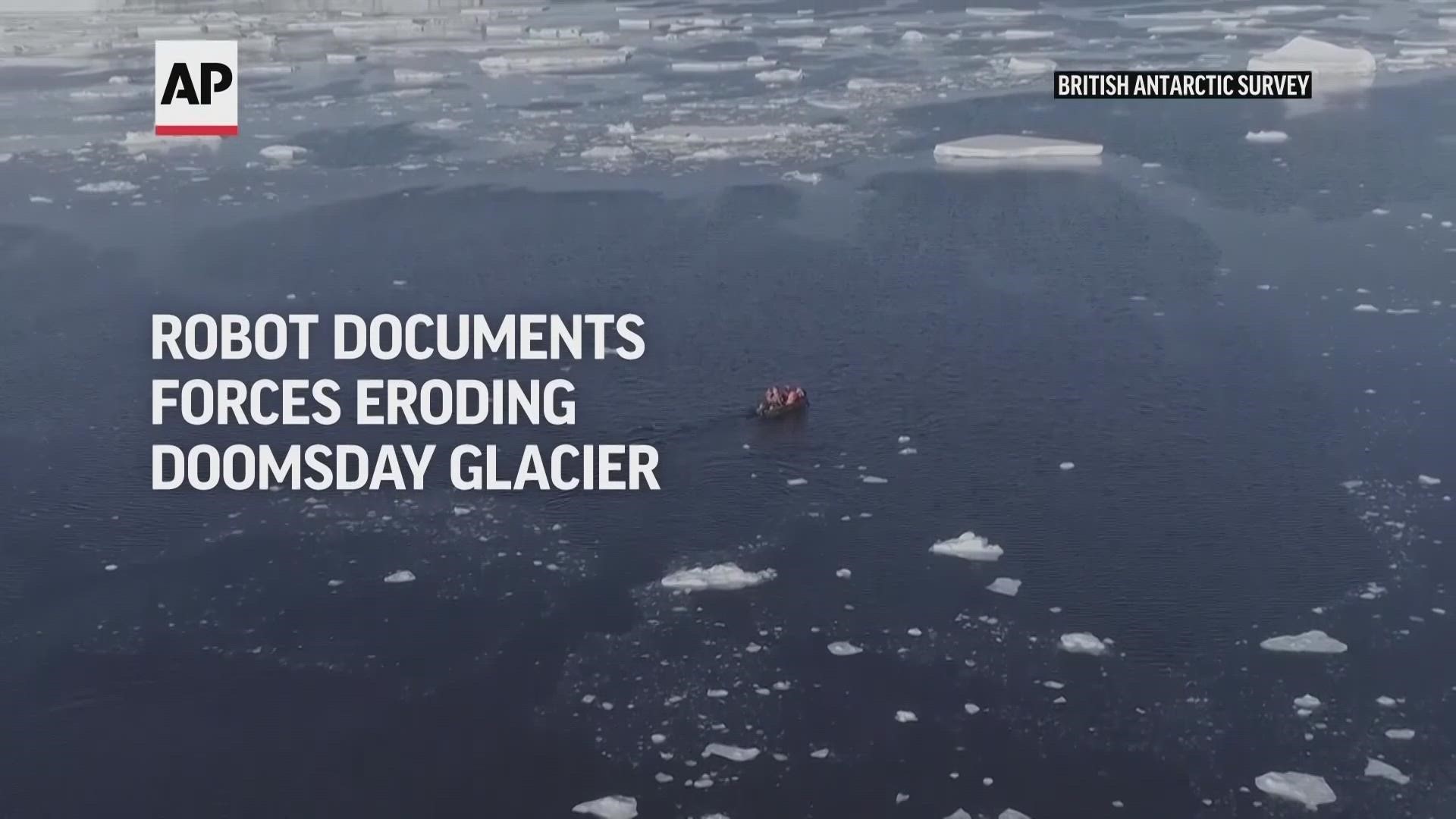 Scientists got their first up-close look at what’s eating away part of Antarctica’s Thwaites ice shelf, nicknamed the "Doomsday Glacier."