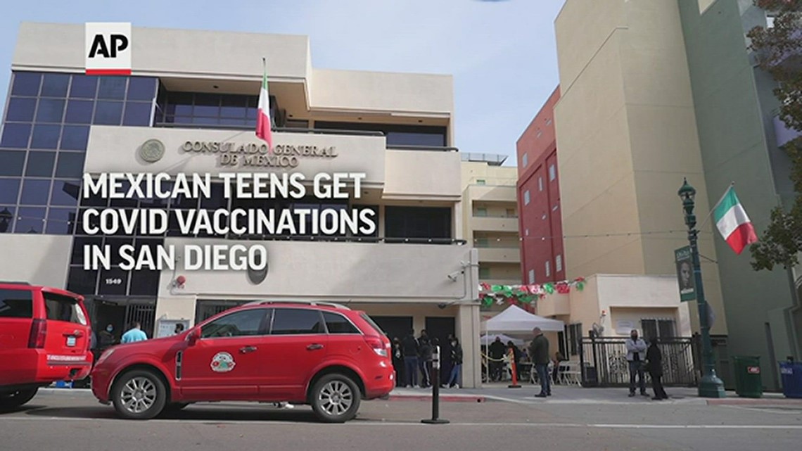 Mexican teens get COVID-19 vaccinations in San Diego
