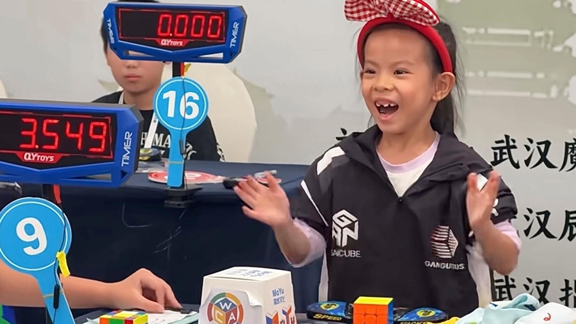 6-year-old Chinese girl sets women’s Rubik’s Cube speed record—again