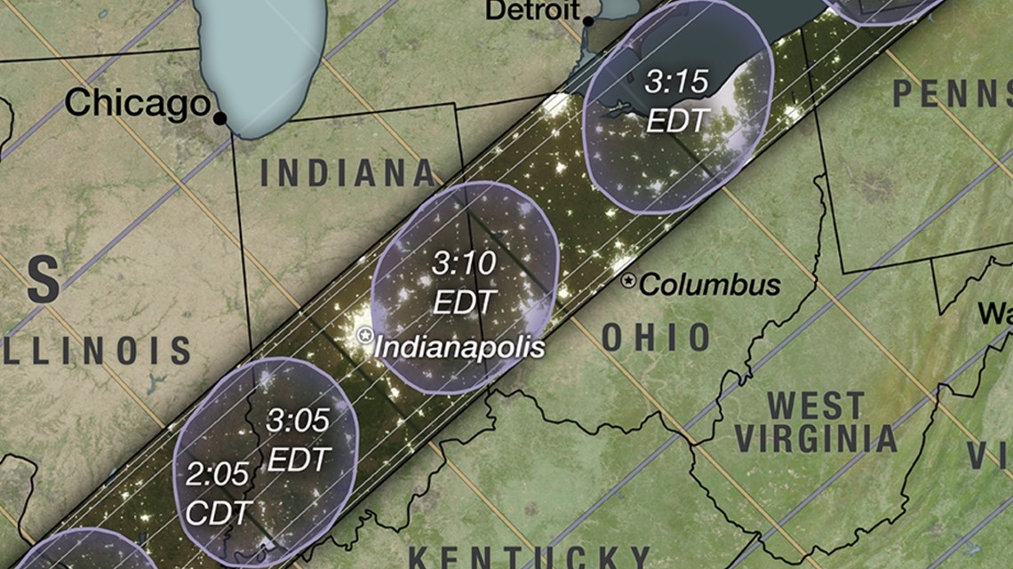 Total Solar Eclipse 2024 Path Map Indiana State Bobbe Marinna