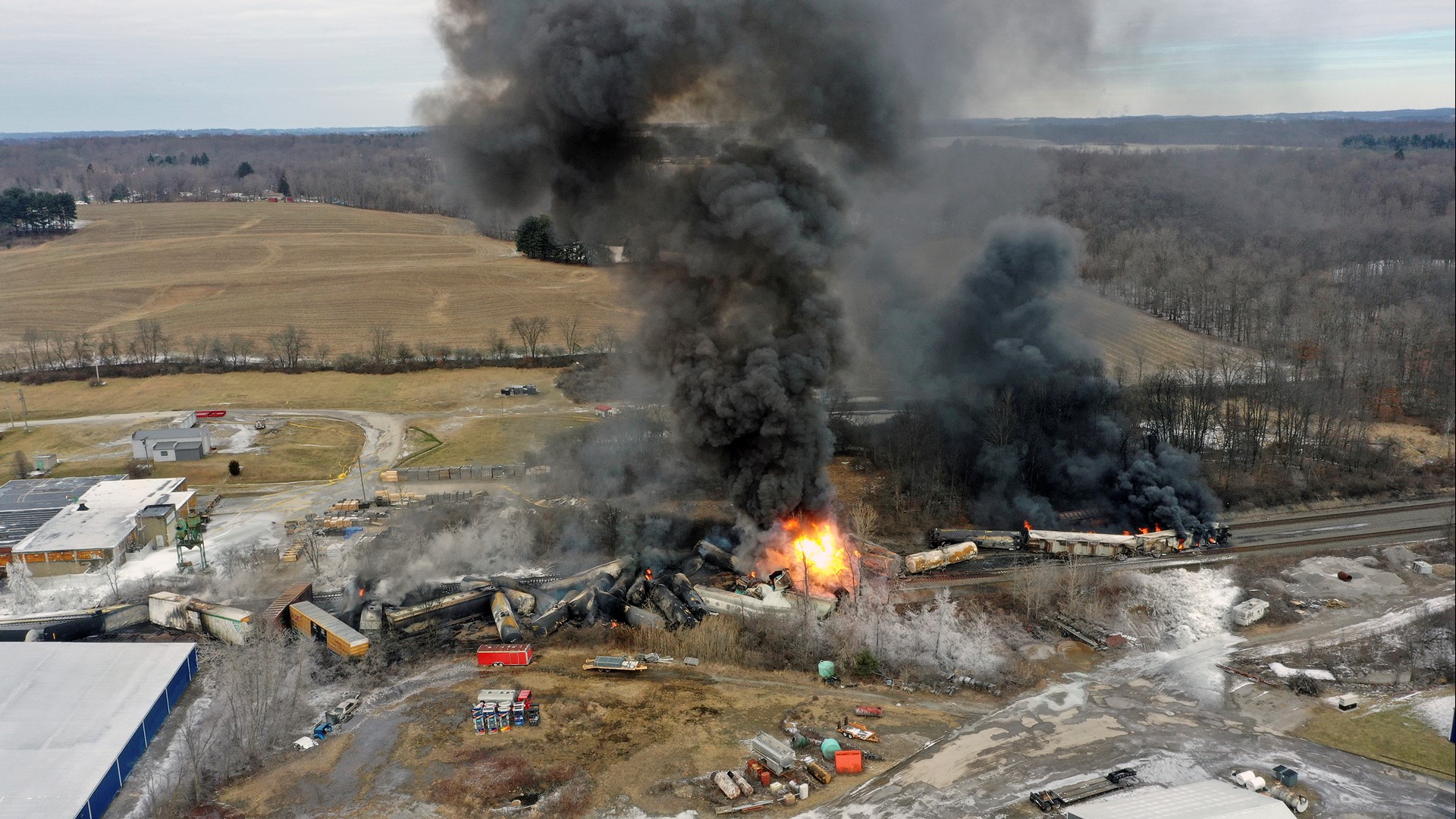 Ohio train derailment Release of toxic chemicals begins