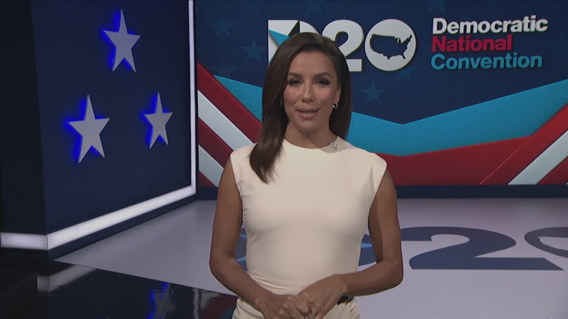 Actress Eva Longoria Baston served as emcee for the opening of the 2020 Democratic National Convention.