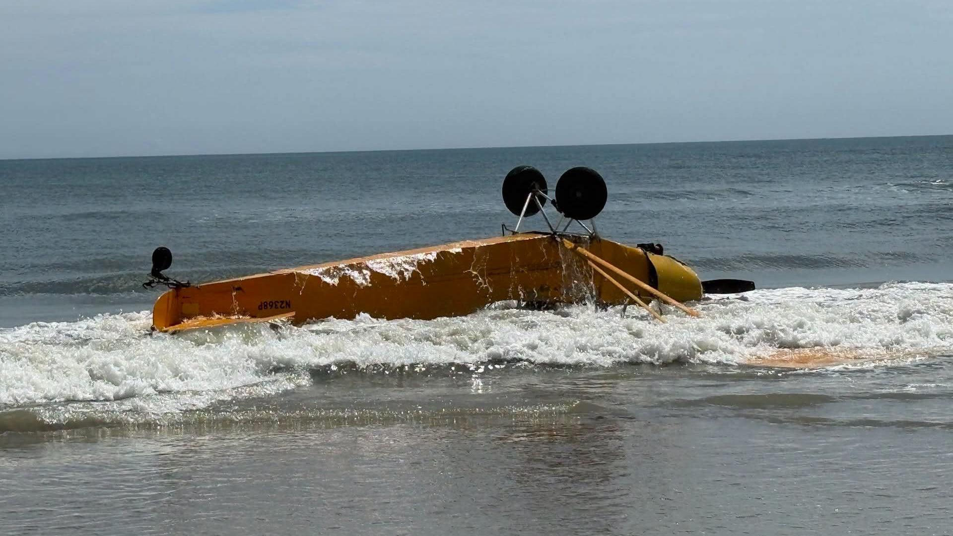 WATCH: Pilot survives crashing plane into water at Florida beach