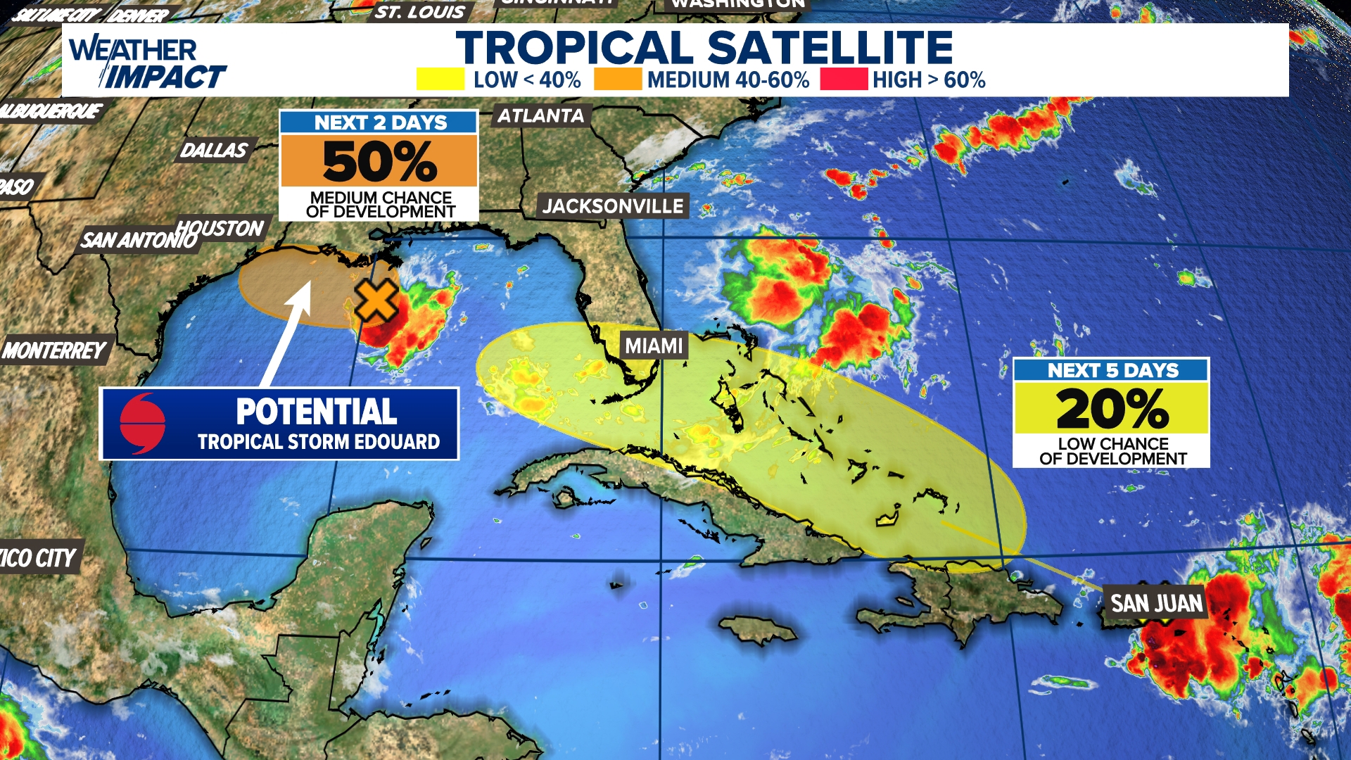 Gulf disturbance could organize into Tropical Storm Edouard this week. Here's the latest.