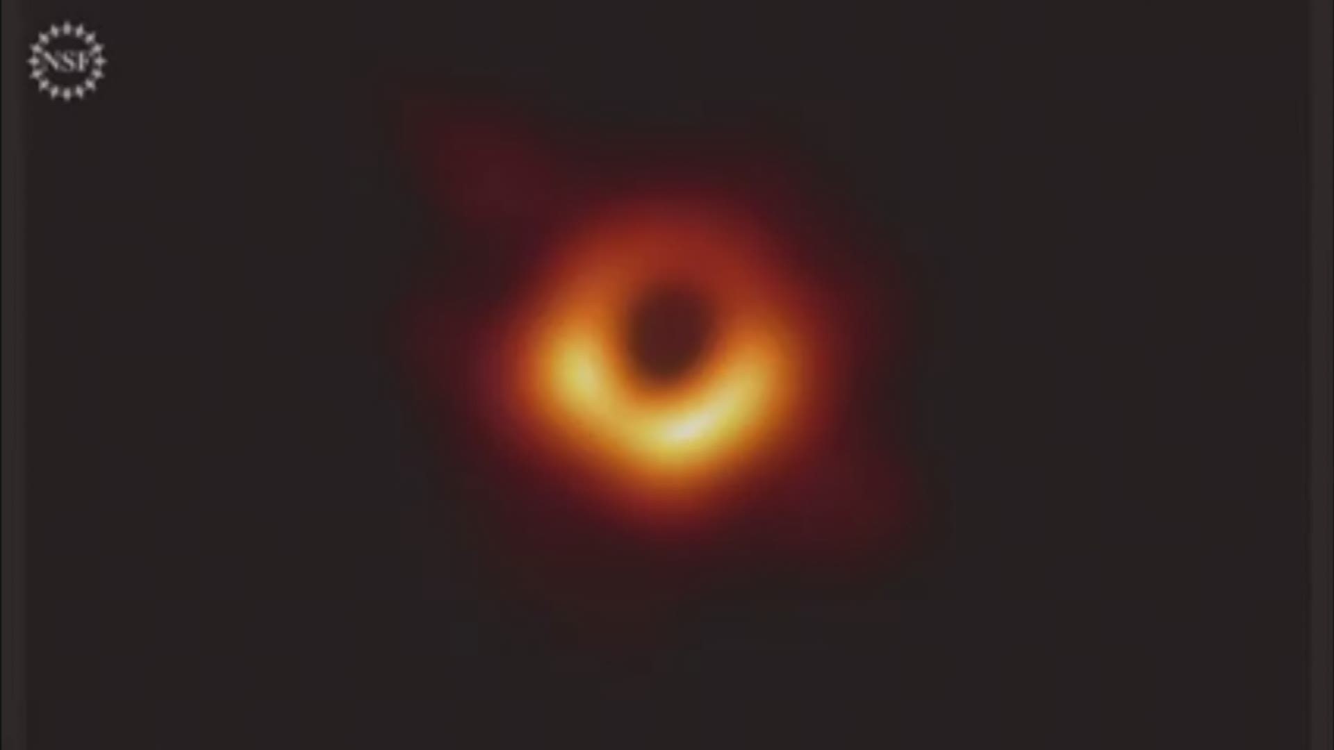 At a press conference on Wednesday, the National Space Foundation unveiled the first photograph of a black hole