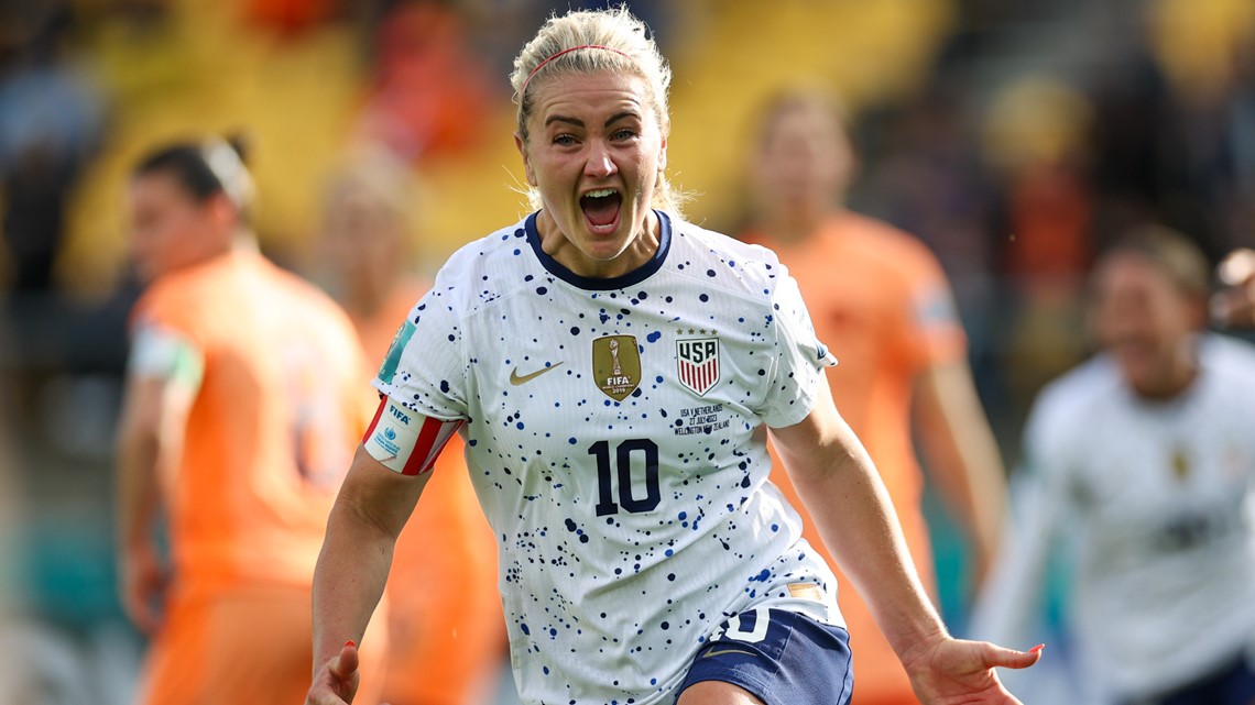 USA's Lindsey Horan (left) and USA's Rose Lavelle celebrate on the pitch  after winning the FIFA Women's World Cup 2019 Stock Photo - Alamy