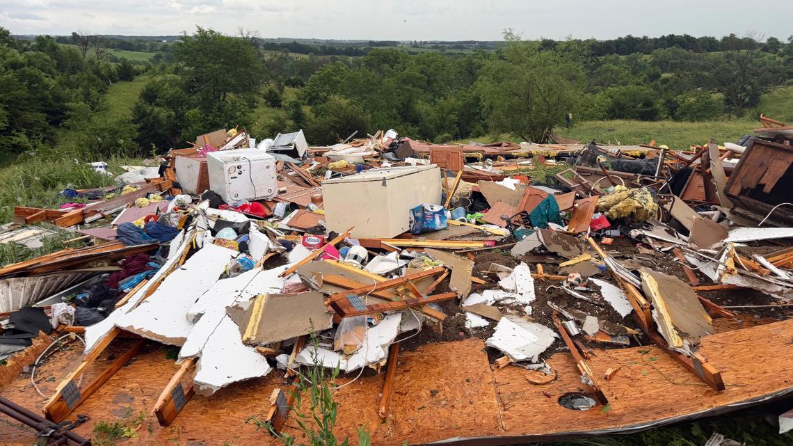 Tornadoes pummel communities outside Chicago, tearing up homes and ripping down power poles