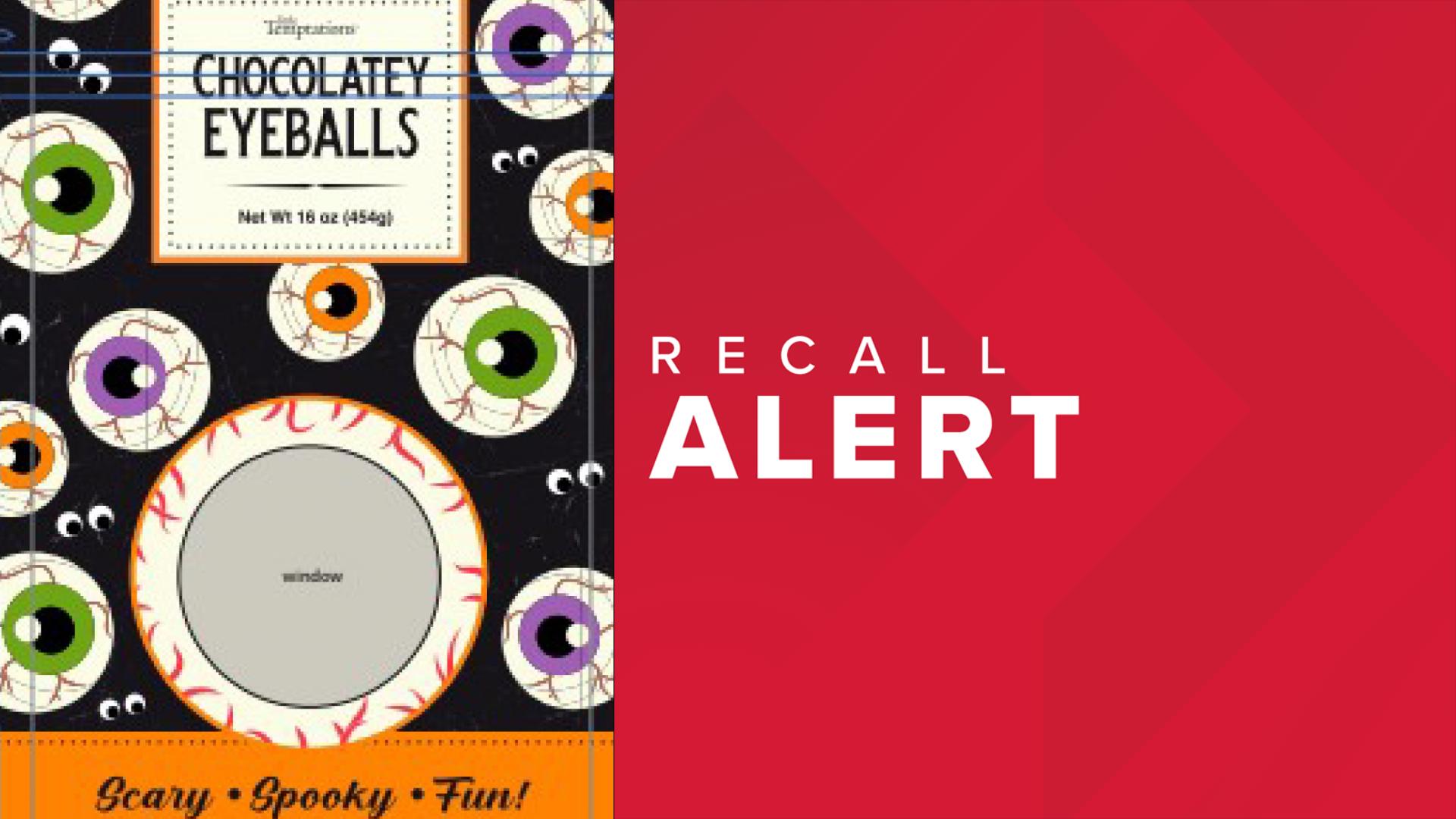 Chocolate eyeballs recalled in 13 states; Halloween candy has undeclared milk