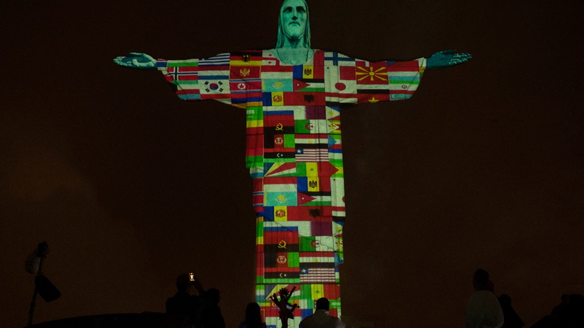 Rio S Christ The Redeemer Statue Lit Up For Coronavirus Victims Kare11 Com