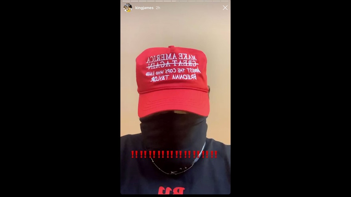 LeBron and Lakers wear red MAGA-like hats but the message asks for justice  for Breonna Taylor