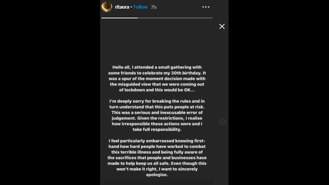Rita Ora Deeply Sorry For Throwing 30th Birthday Bash Amid Coronavirus Pandemic Lockdown Kare11 Com