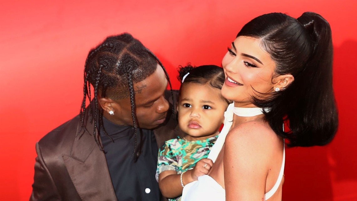 Kylie Jenner Wore a Form-Fitting Graphic Dress to Pose With Travis Scott  and Stormi—See Pics | Glamour
