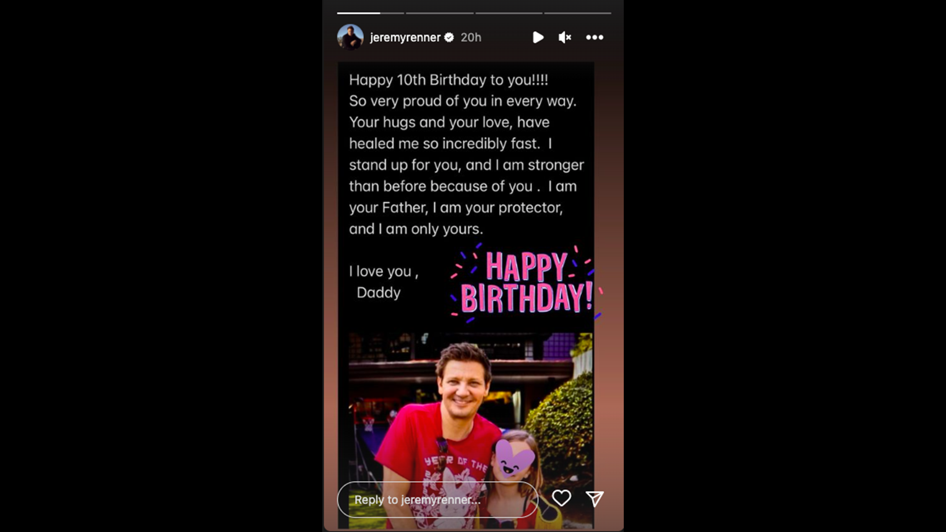 Jeremy Renner Shares How Daughter Ava Has 'Healed' Him in a Birthday