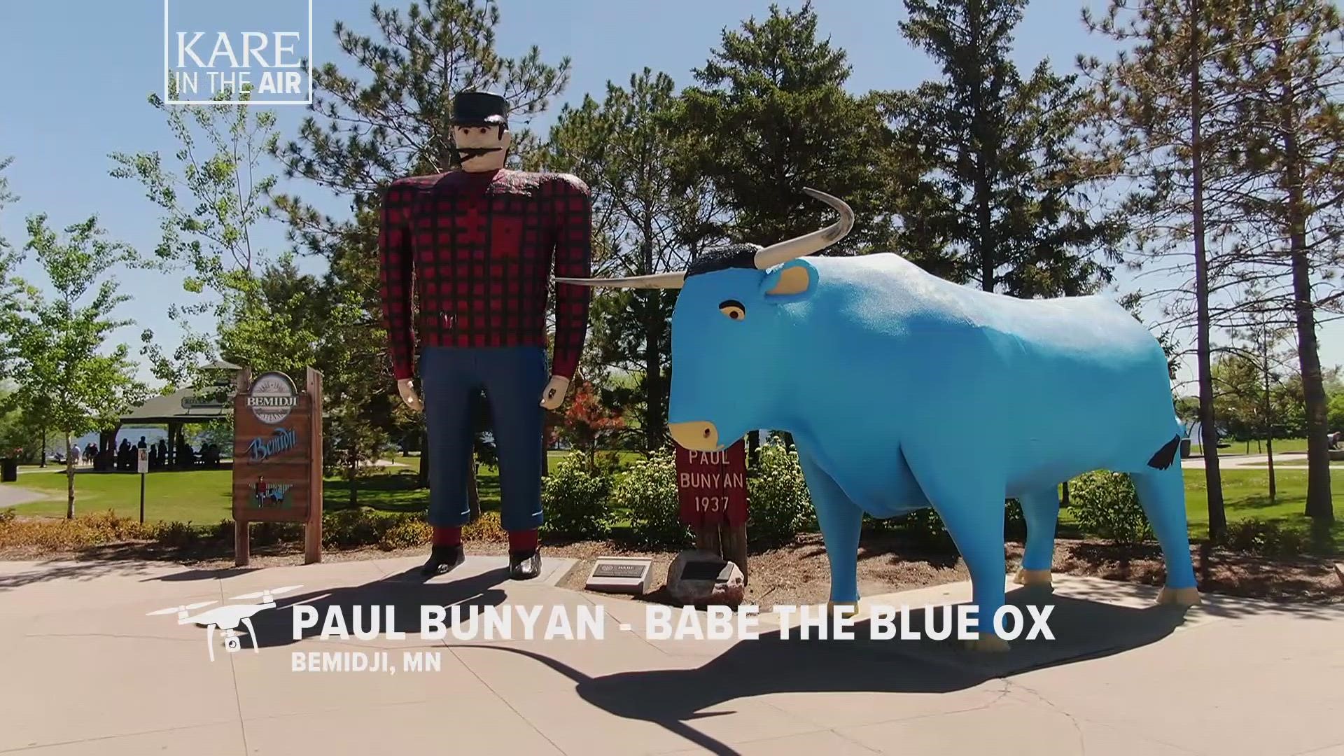 There are more than a few statues of Paul Bunyan and his pal Babe the Big Blue Ox littered across Minnesota's landscape, but Bemidji is home to the iconic models.