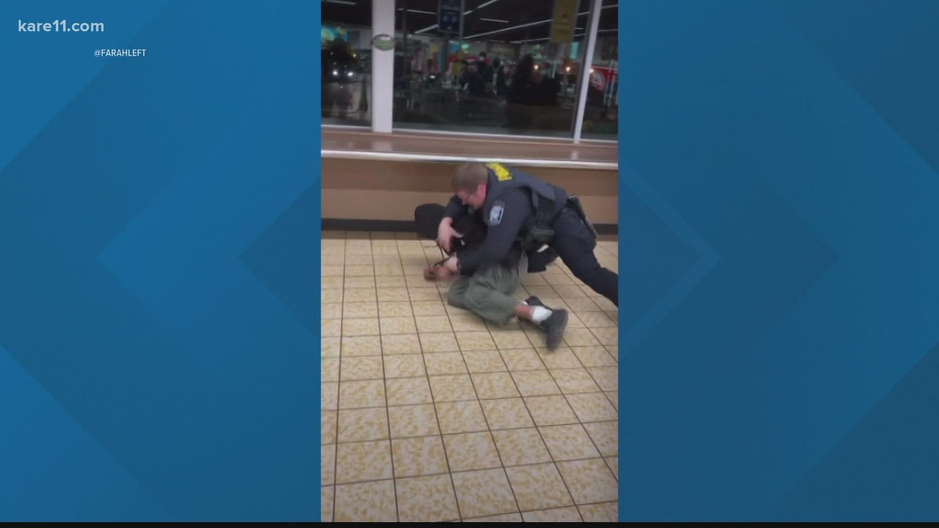 The video shows Ali Troy Billups being taken to the ground by a uniformed Minneapolis Police Officer before being placed under arrest.