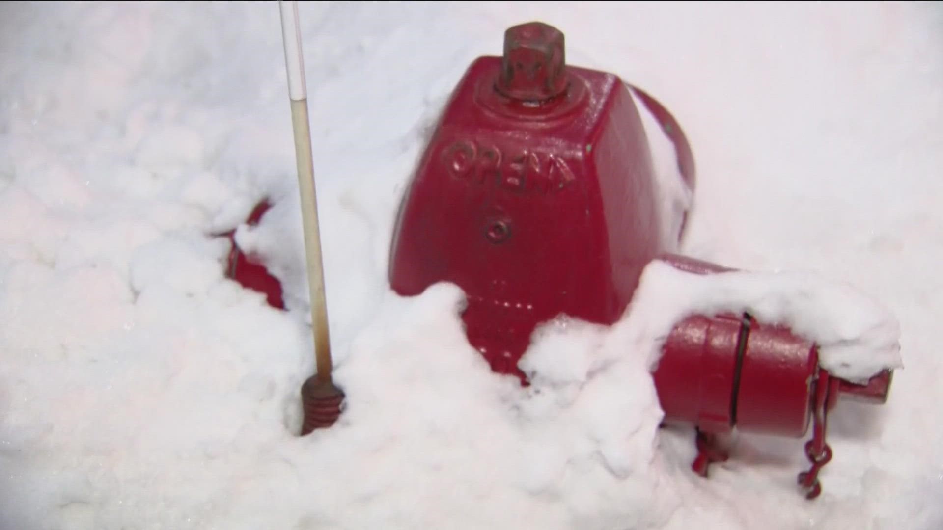 After major snowfall last week, fire departments are running into trouble with covered hydrants.