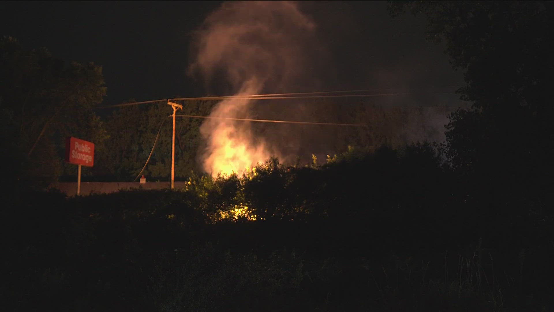 Downed power lines sparked a fire in Eagan.