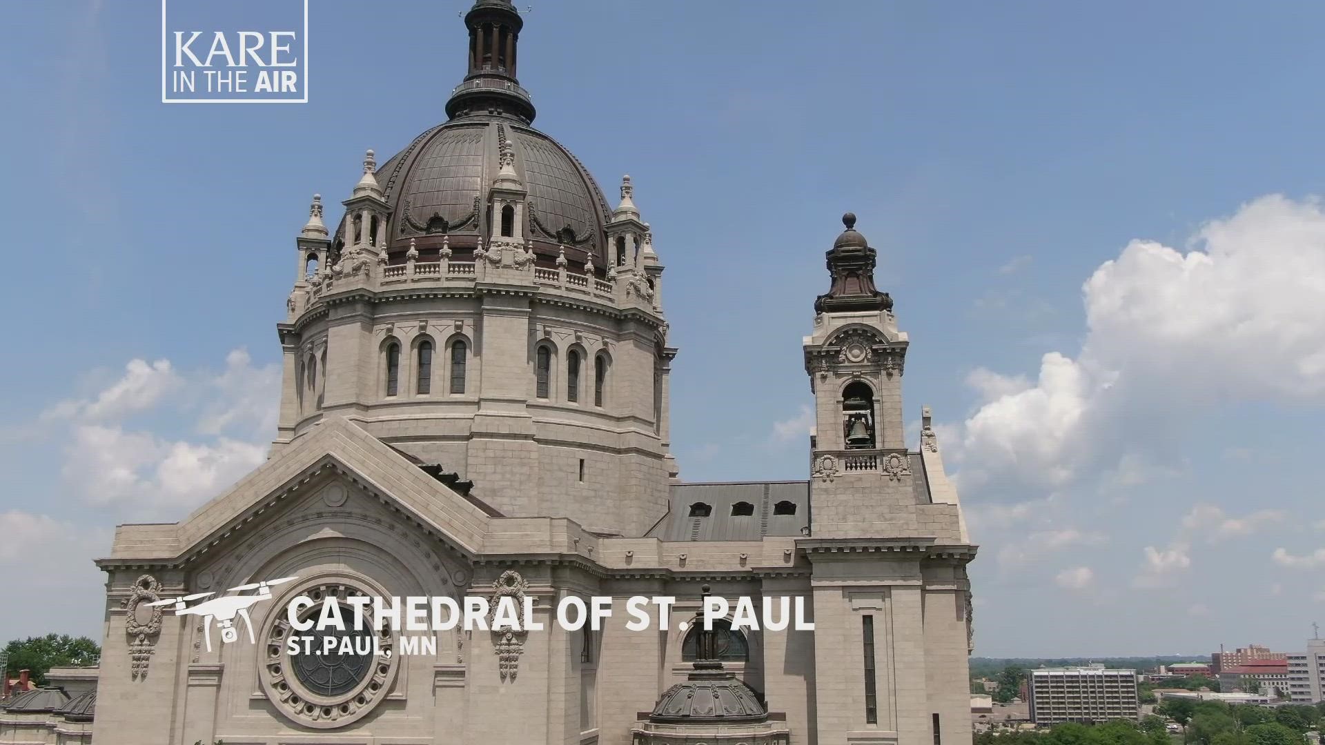 Our drone series takes us over this grand worship space, finished in 1915 and now designated as the first national shrine in honor of the Apostle Paul.