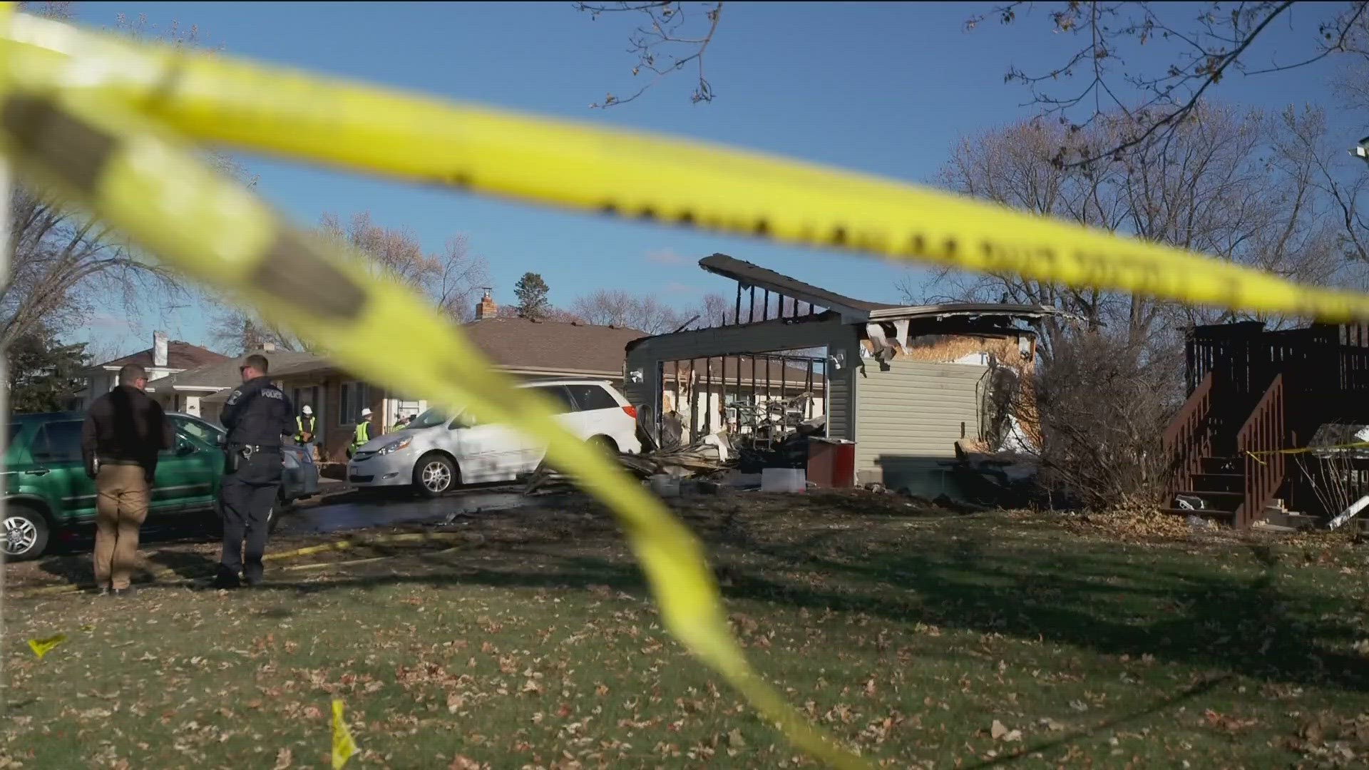 South Metro Fire Chief Mark Juelfs said the victim's body was found inside the garage, but that person's identity has not yet been made public.