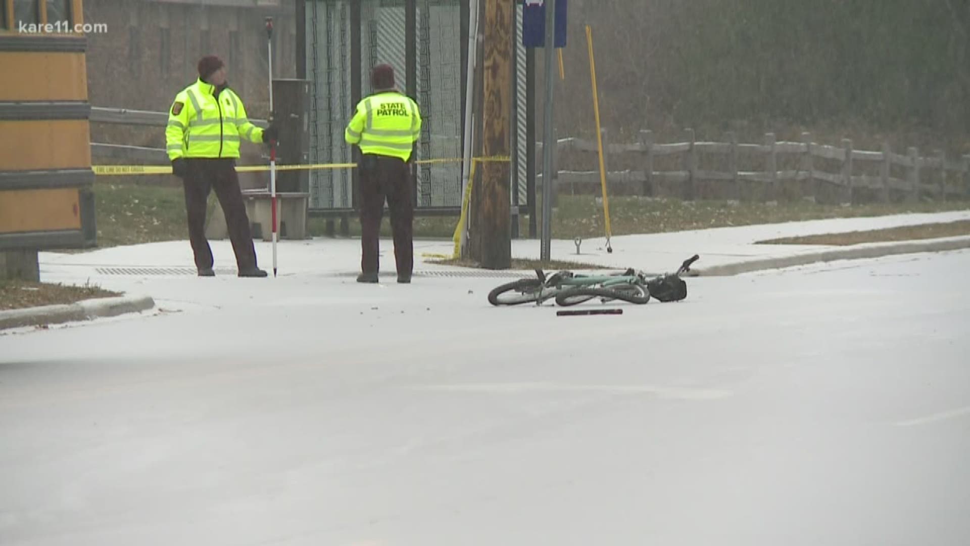 Police say the adult bicyclist died on the scene from his injuries.