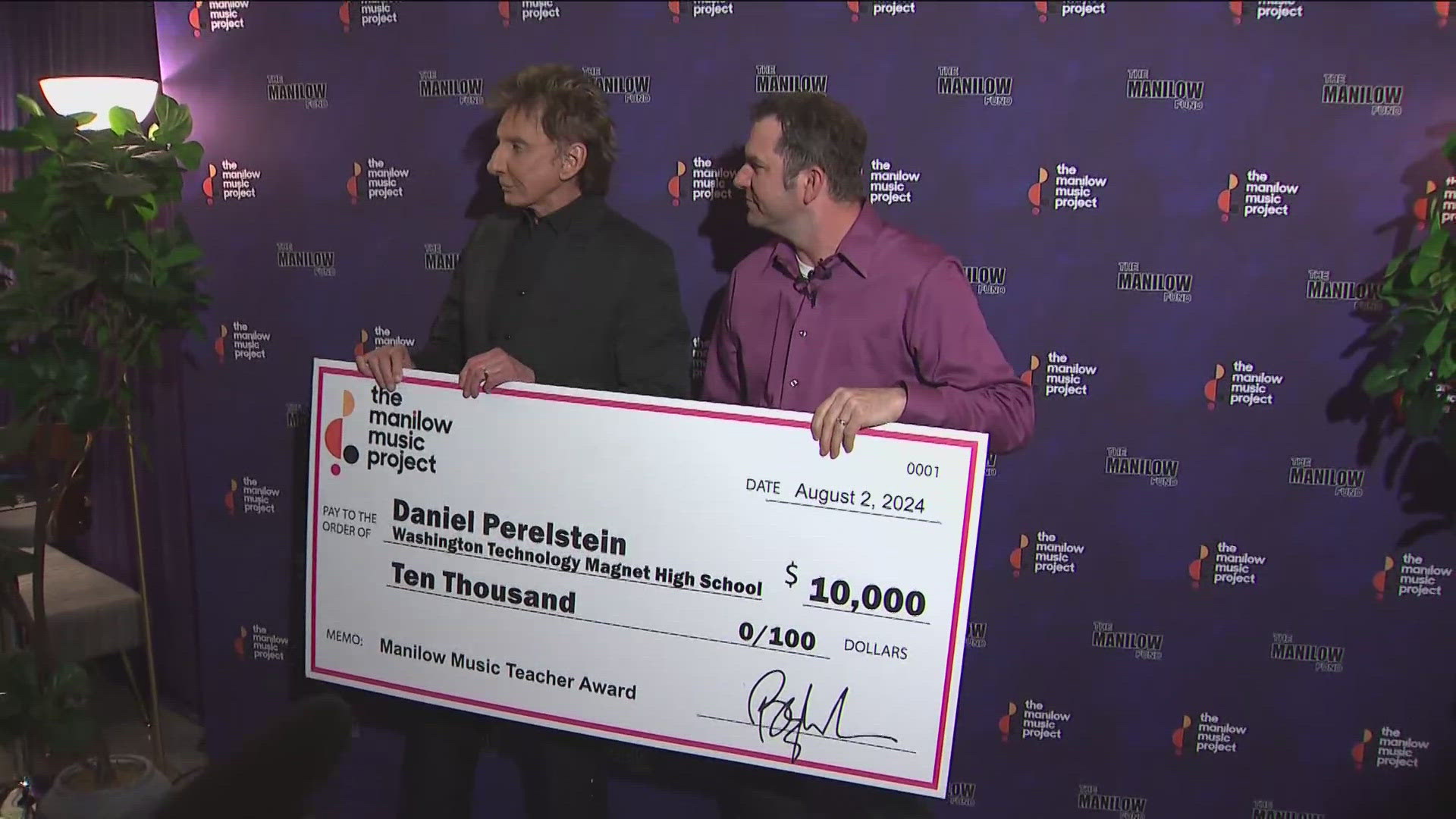 Daniel Perelstein received a $5,000 dollar grant from the Manilow Music Project, and his school received another $5,000.