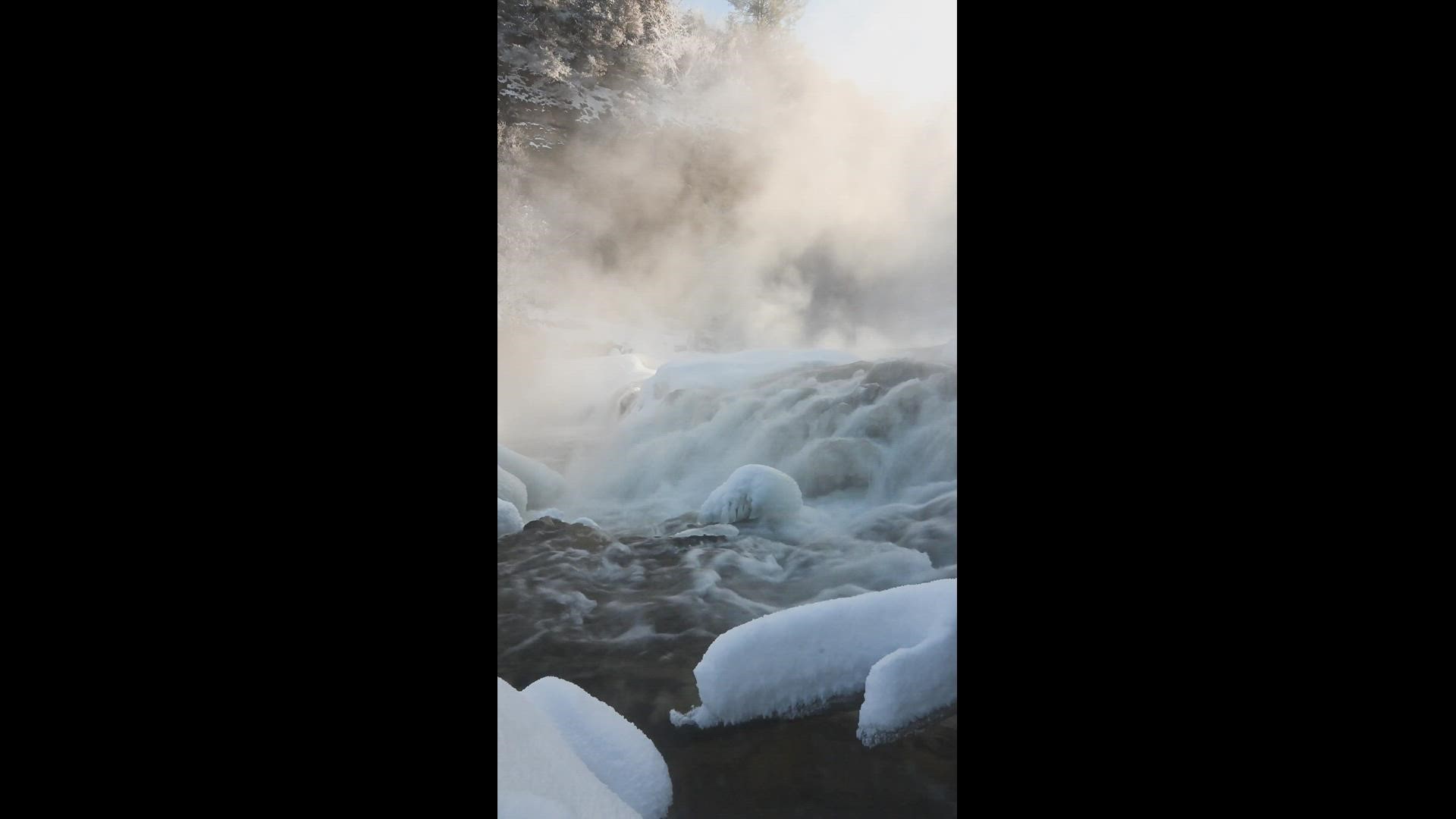 A video of the sunshine hitting the river smoke of Willow Falls in Hudson last Friday morning when it was -11°
Credit: Jen Falkofske