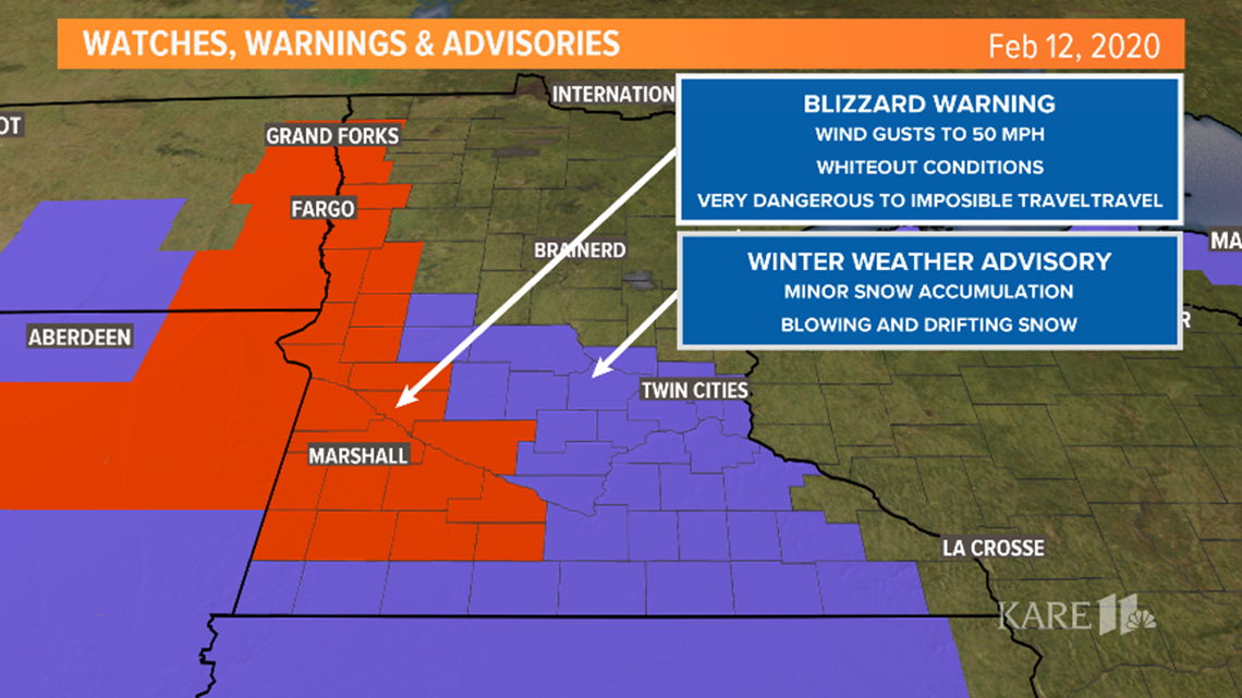 Current weather forecast in the Twin Cities