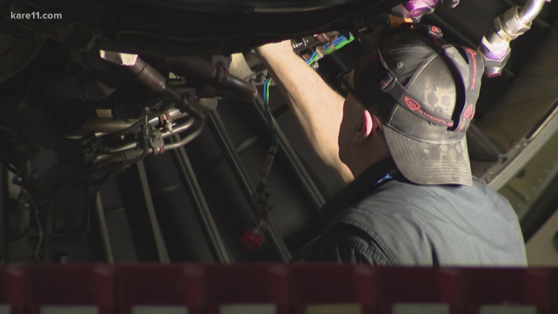 Students that train in a Delta hangar are likely to get a job quickly after graduation, helping to fill a mechanic shortage in the airline industry.