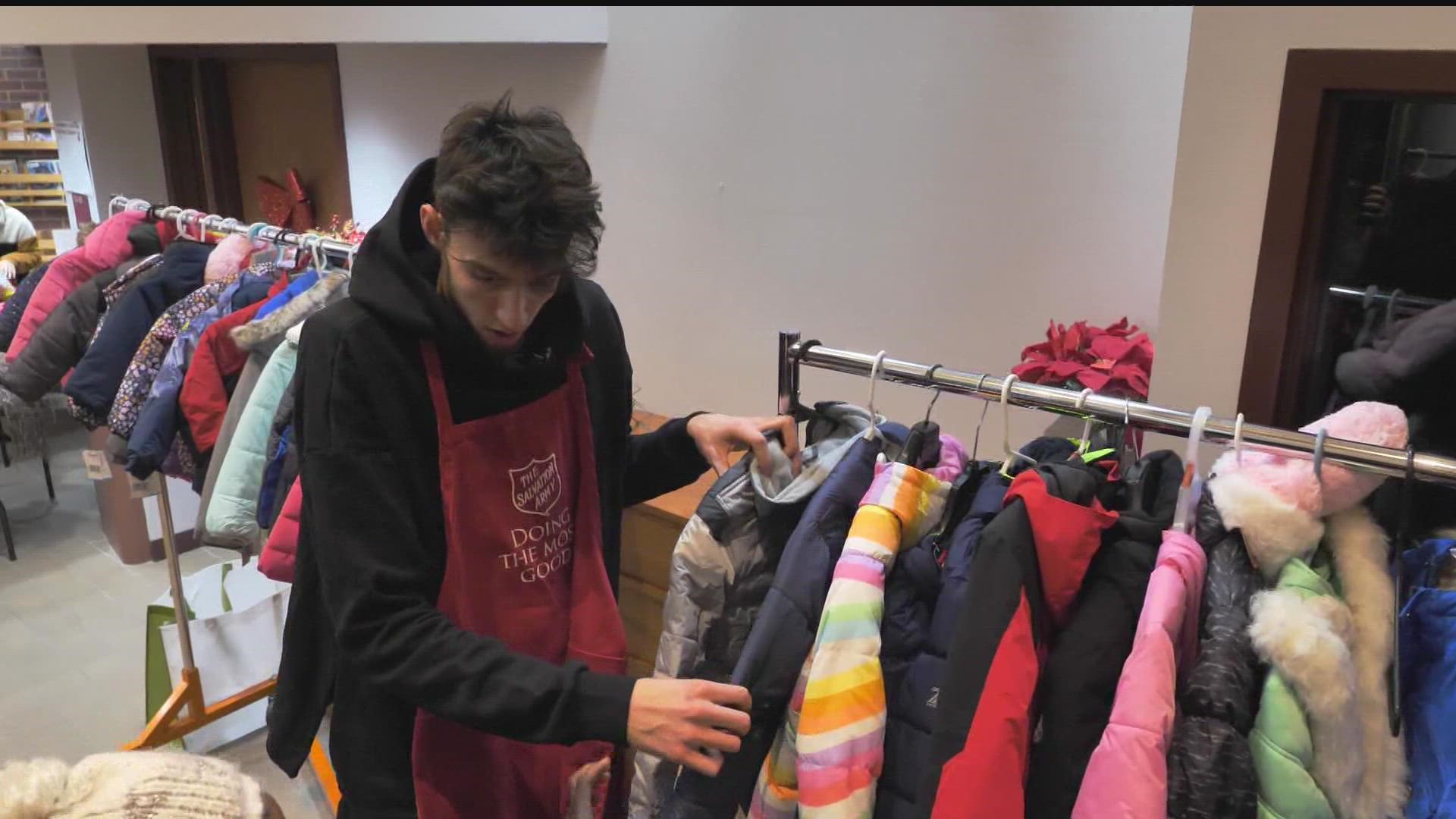 Hundreds of donated coats were damaged after the center was set on fire and vandalized.