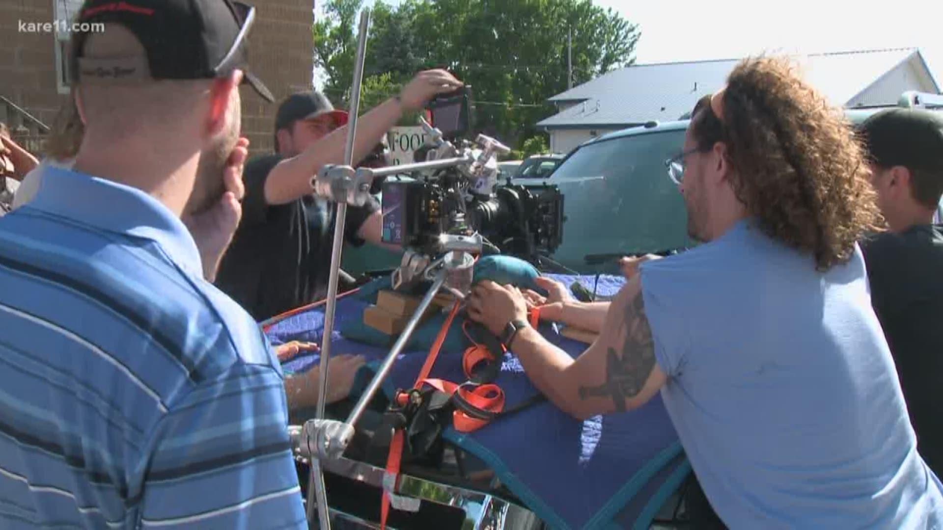 It's lights up on Owatonna. The southern Minnesota city is getting a taste of Hollywood with a new film being shot there. KARE 11's Kent Erdahl got a sneak peek at the action.
