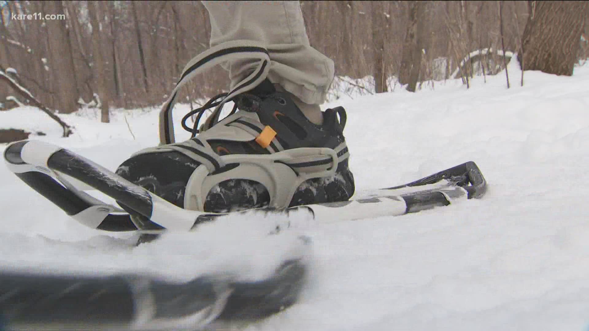 Eastman Nature Center at the Elm Creek Park Reserve in Dayton has cross country skiing trails, hiking trails and snowshoe trails.