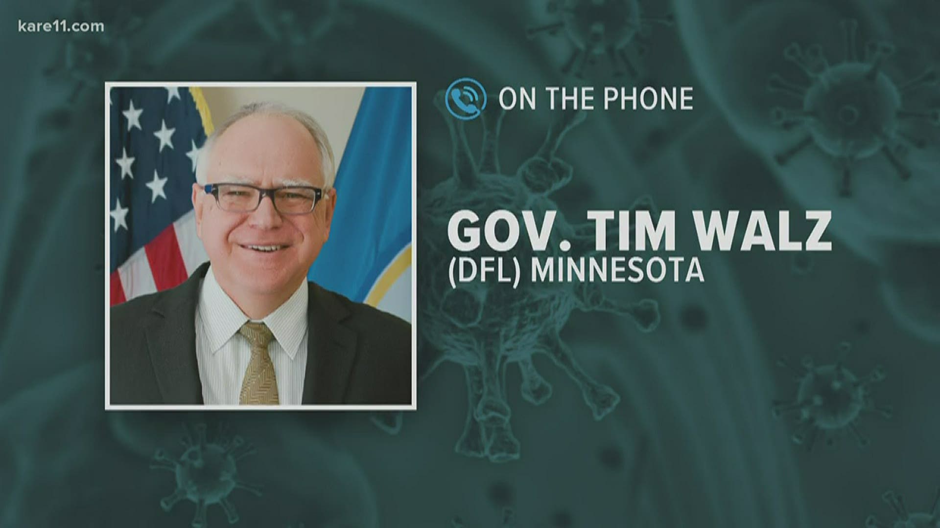 Gov. Tim Walz says wide spread testing is needed to reopen the state.