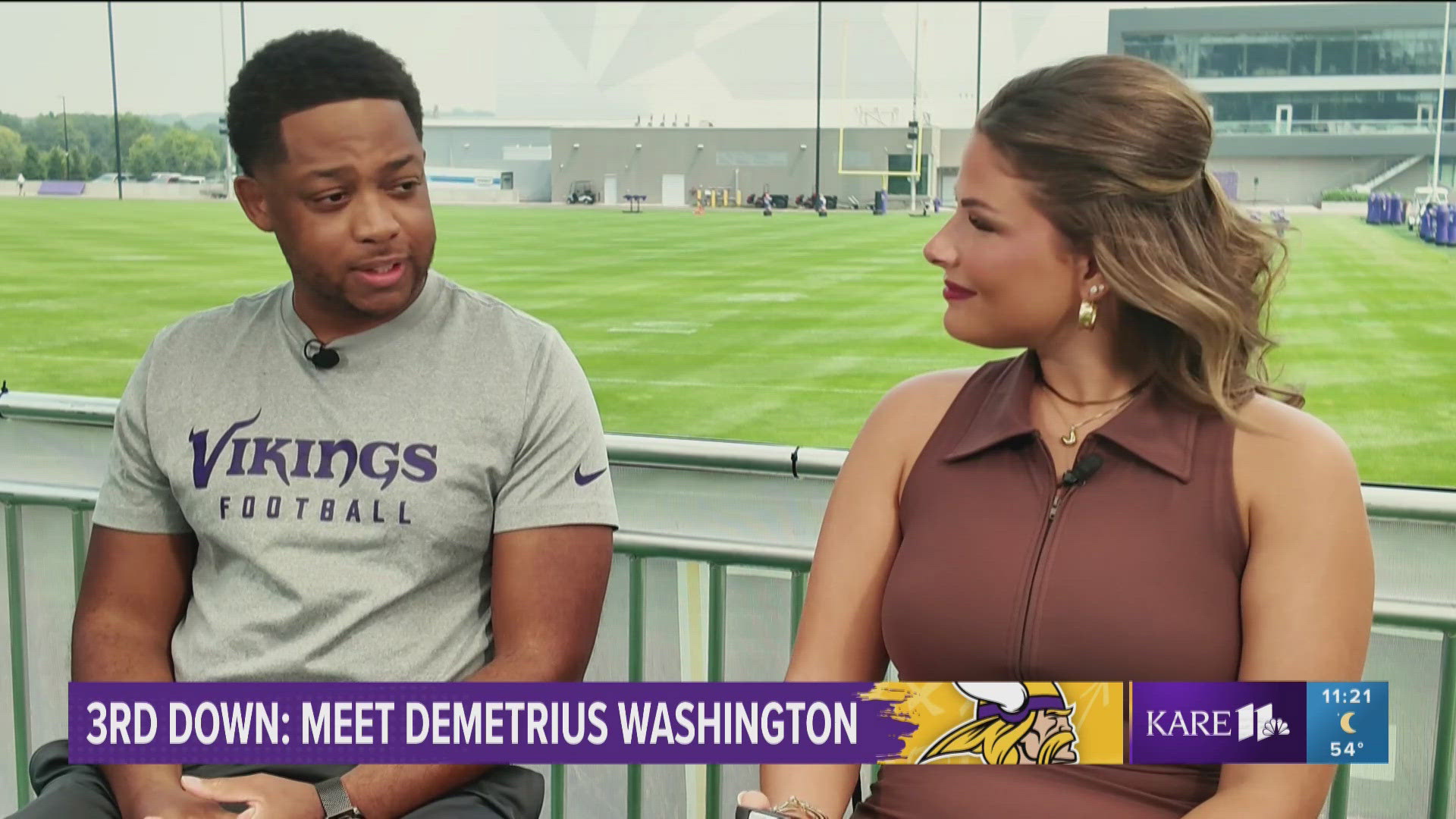 KARE 11's Julia Daniels chats up Vikings Assistant GM Demetrius Washington about his history with Kwese Adofo Mensah, love of analytics and his roots in Arkansas. 
