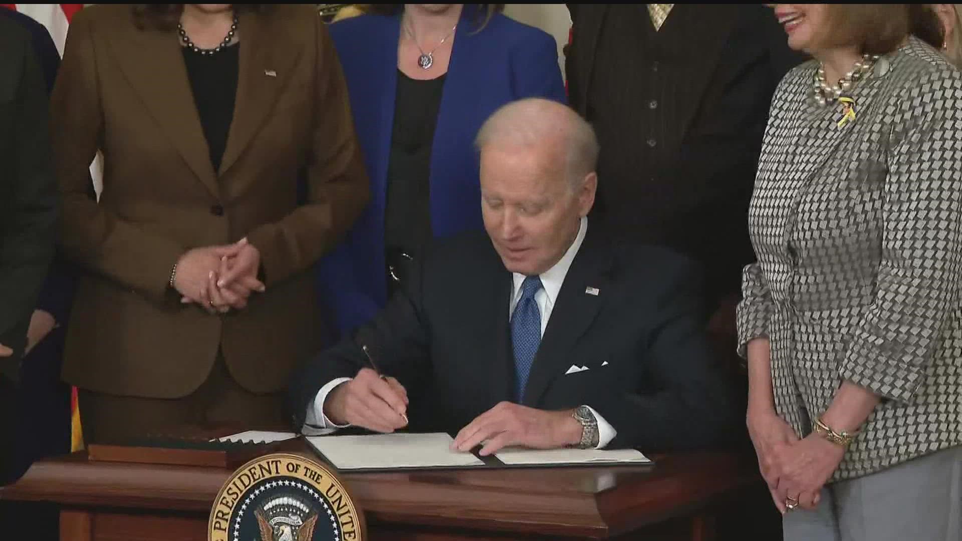 Biden also highlighted efforts to close a “family glitch” in implementation of the law, that his administration thinks will help 200,000 more people get health care.