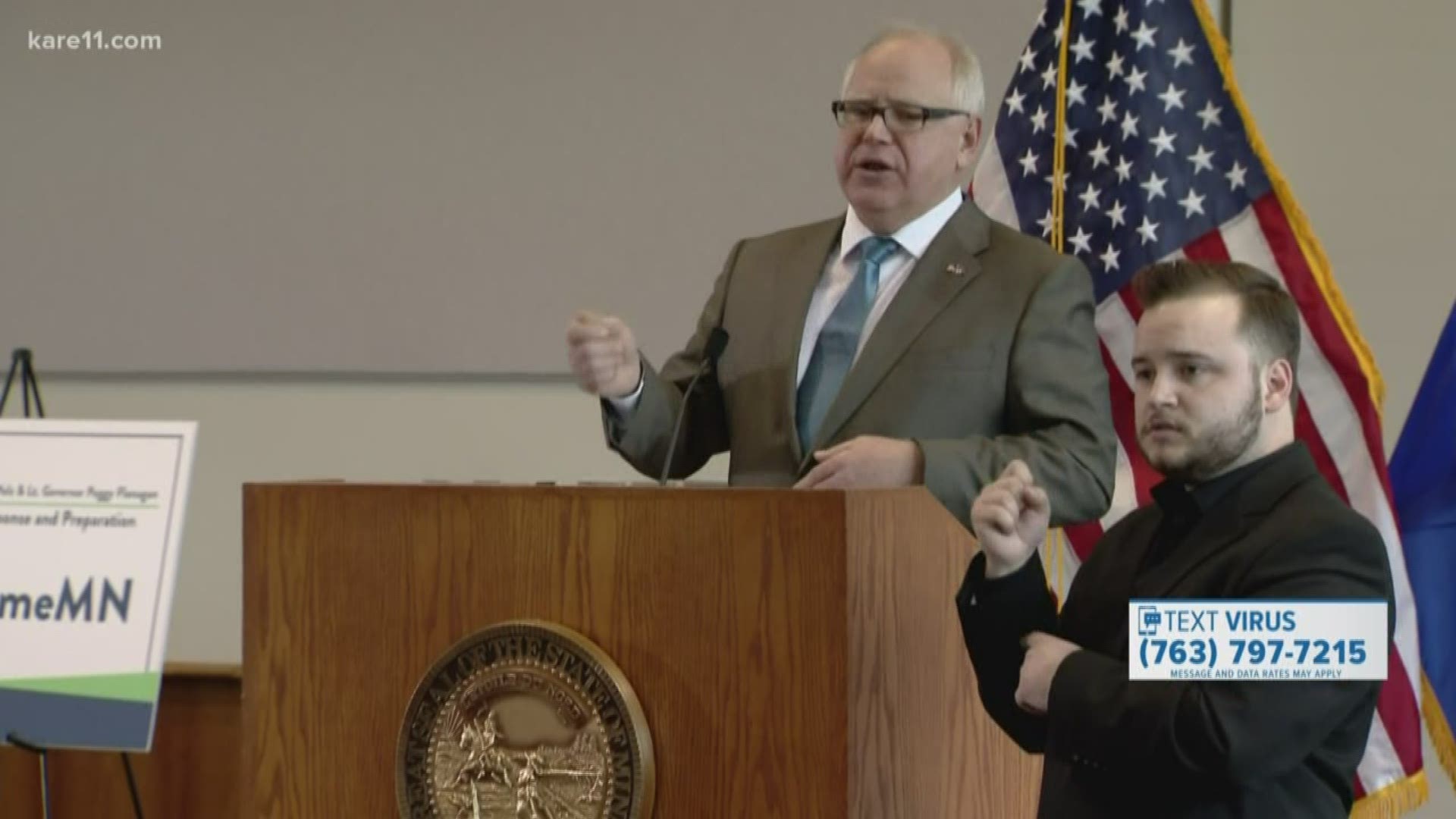 Gov. Tim Walz said we're all in this together as our state leaders work to stop the spread of coronavirus. The MDH says says we're up to at least 77 cases.