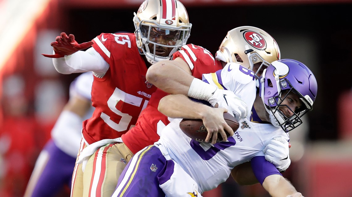 Kendrick Bourne of the San Francisco 49ers warms up before Super Bowl