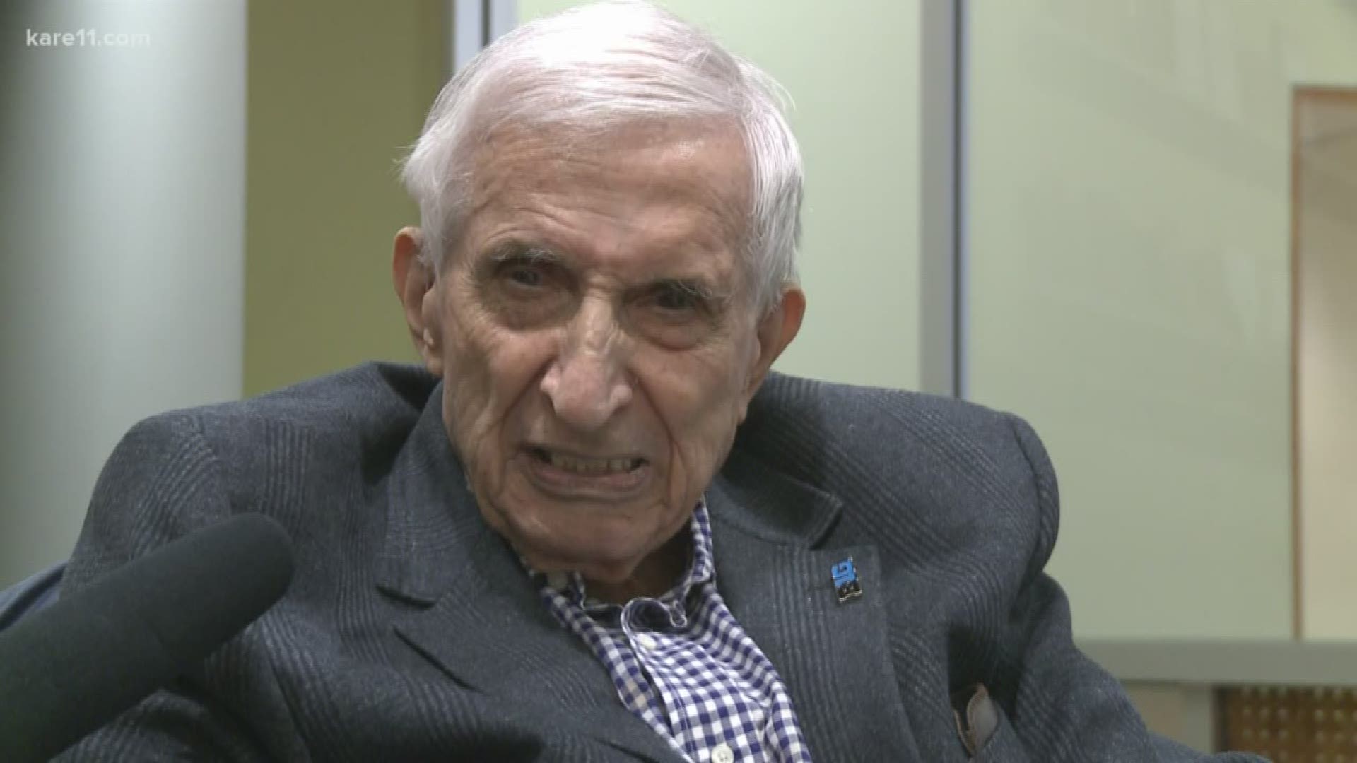Sid Hartman celebrated his birthday the only way he knows how.