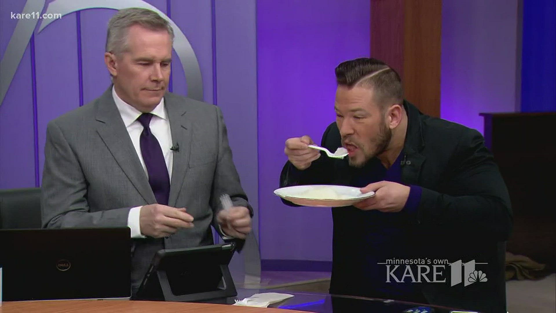 The KARE 11 Sunrise crew gave lutefisk a try live on-air...and it didn't go so well.