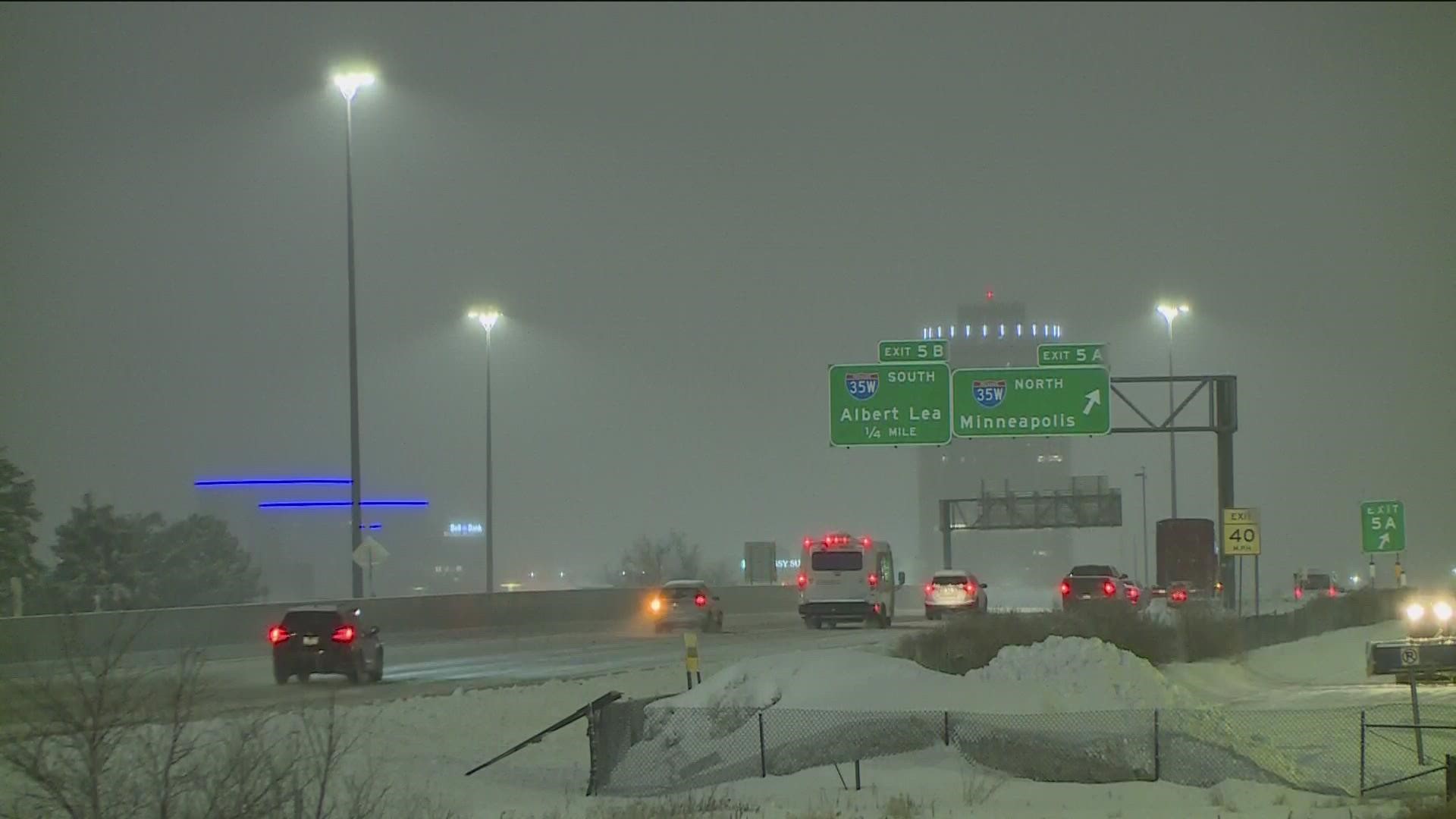 Crews continue to respond to crashes and spinouts throughout the Twin Cities as road conditions remain slick from the snow.